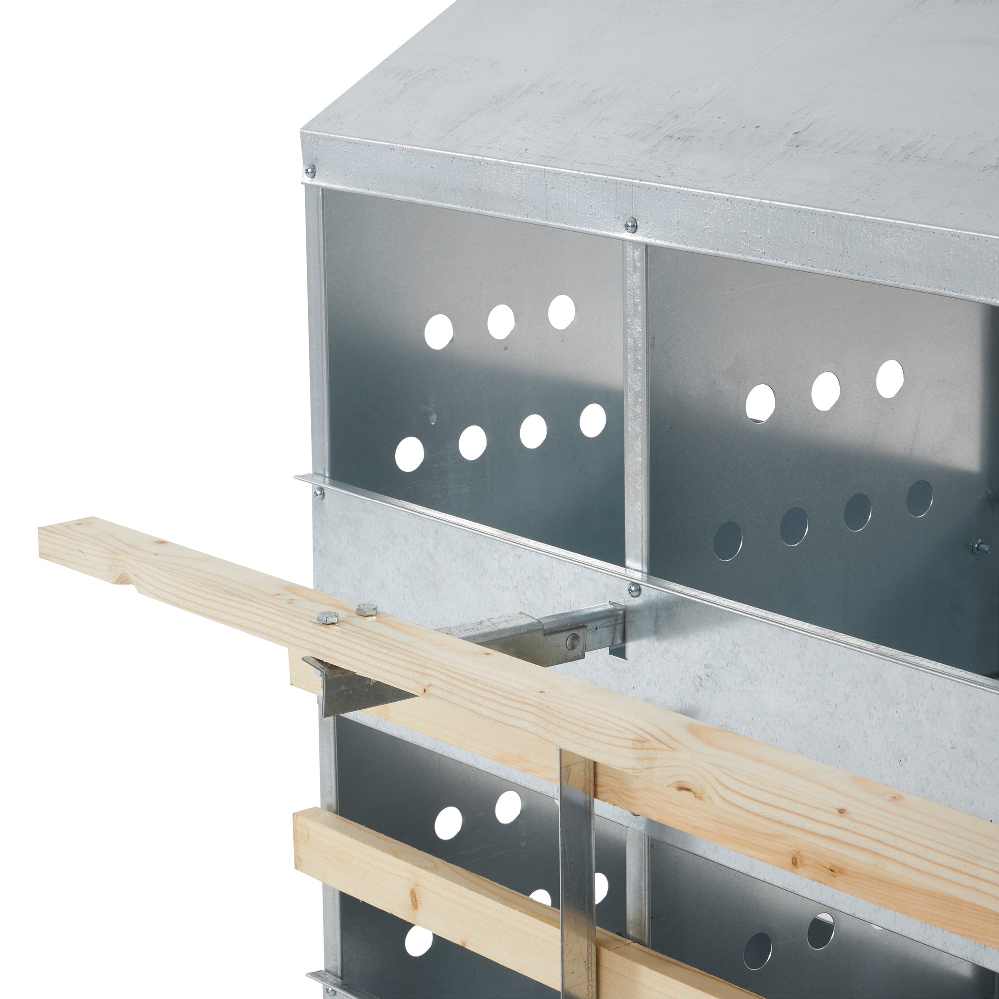 Brower 406B Galvanized Steel 6 Hole 30 Bird Poultry Nest Chicken Brooding Box - Smart-nests