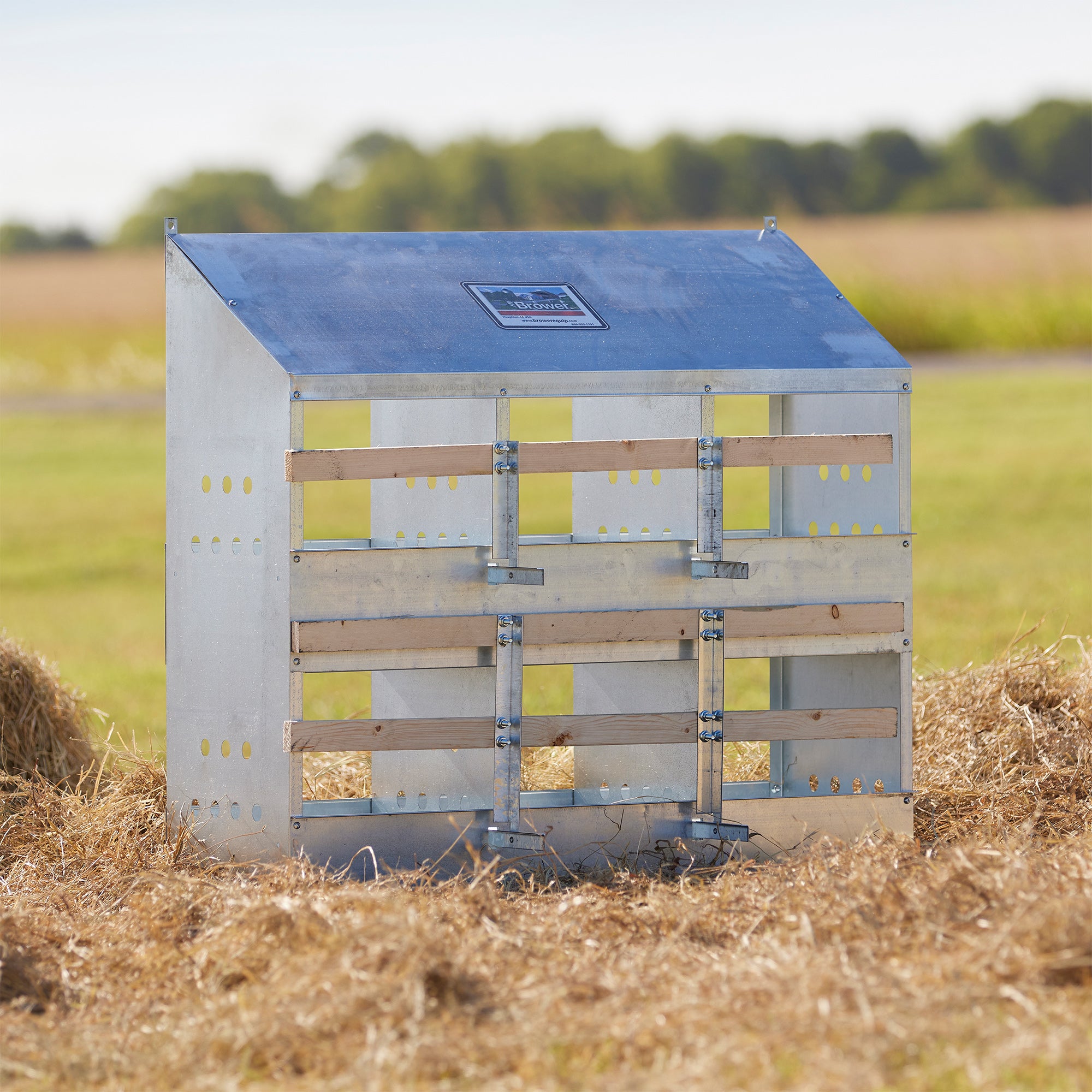 Brower 406B Galvanized Steel 6 Hole 30 Bird Poultry Nest Chicken Brooding Box - Smart-nests