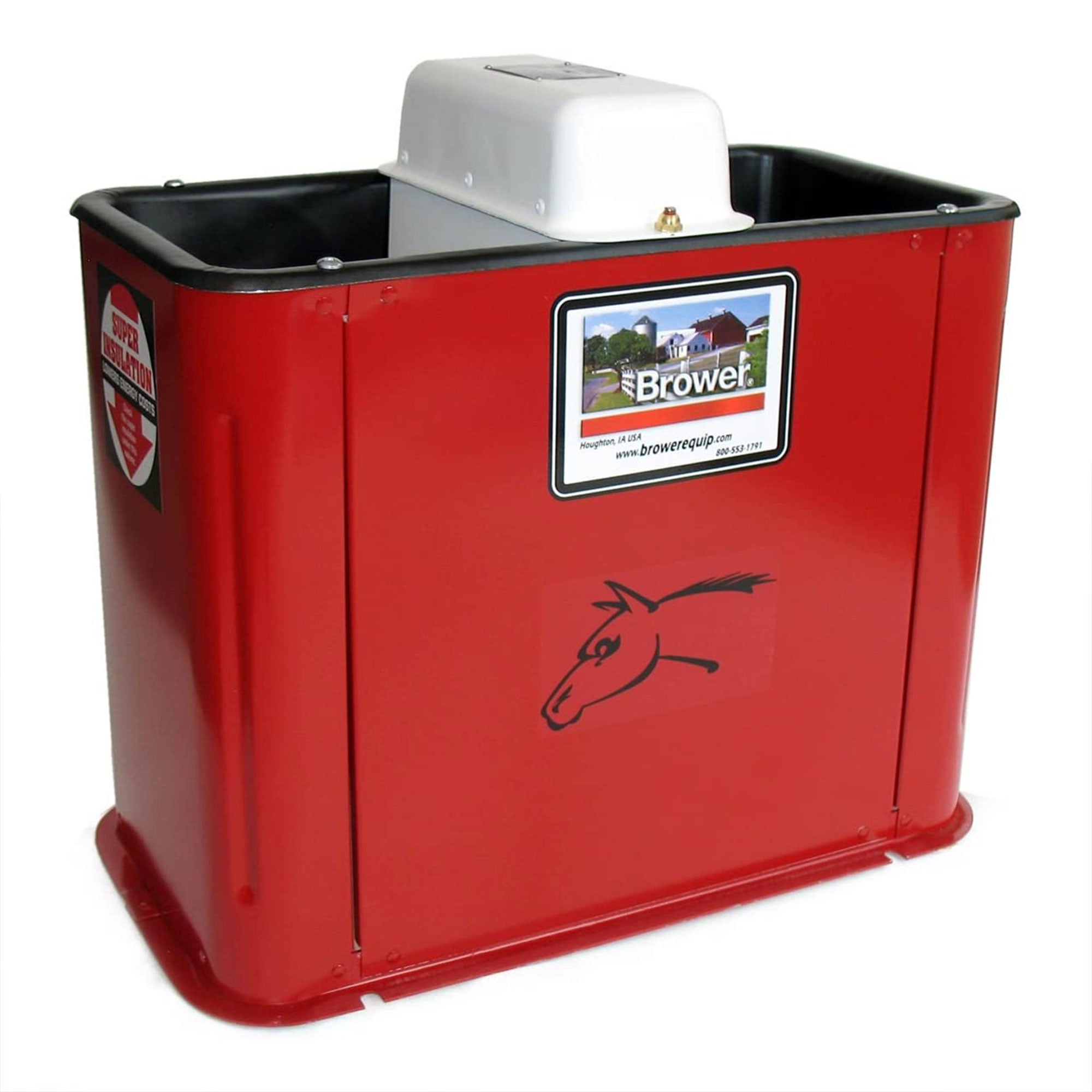 Brower MK32E 18 Inch Insulated Steel Electric Heated Livestock Waterer, Red - Smart-nests
