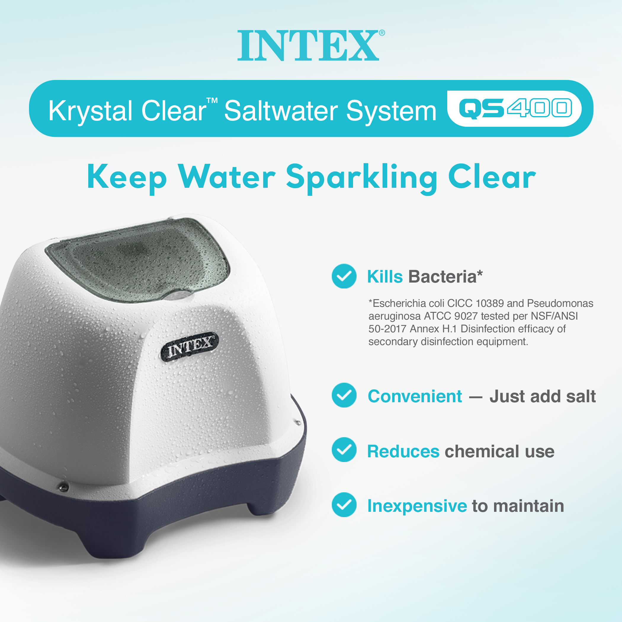 Intex Saltwater Pool Chlorine System for 4,500 Gal Above Ground Pools (Open Box) - Smart-nests