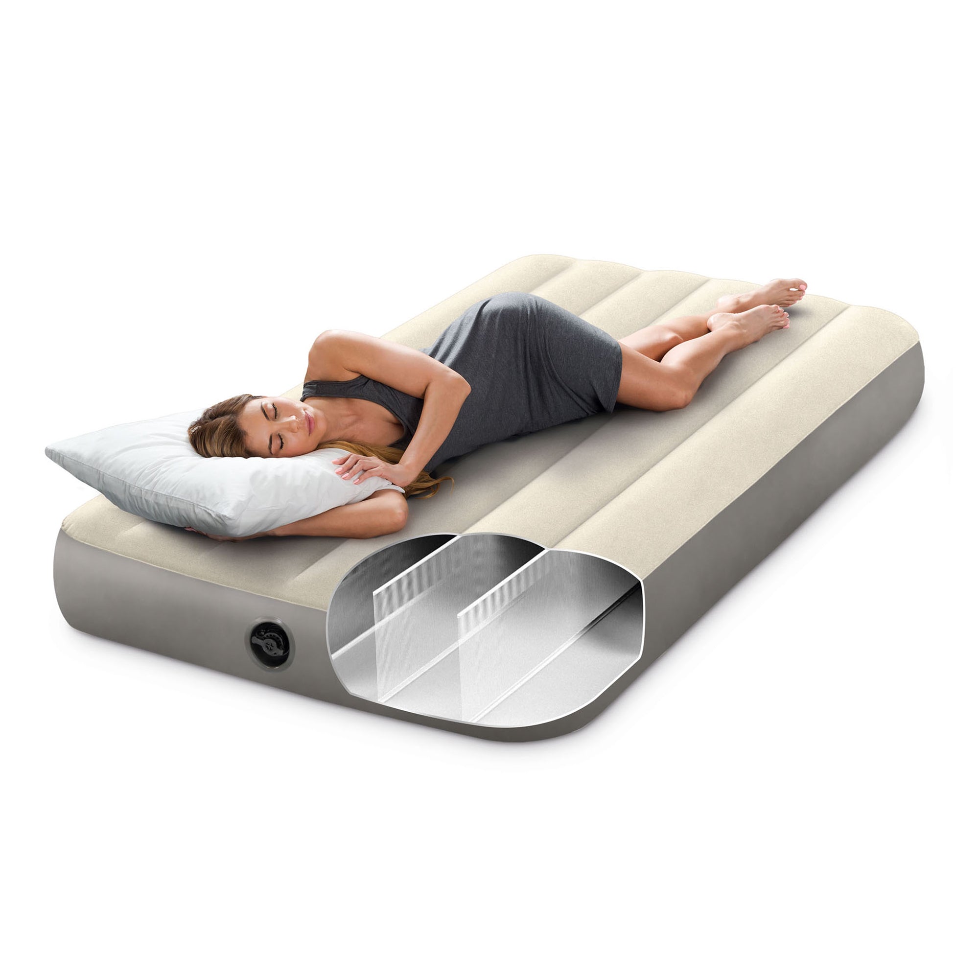 Intex 64101E Dura-Beam Standard Series Single Height Inflatable Airbed, Twin - Smart-nests