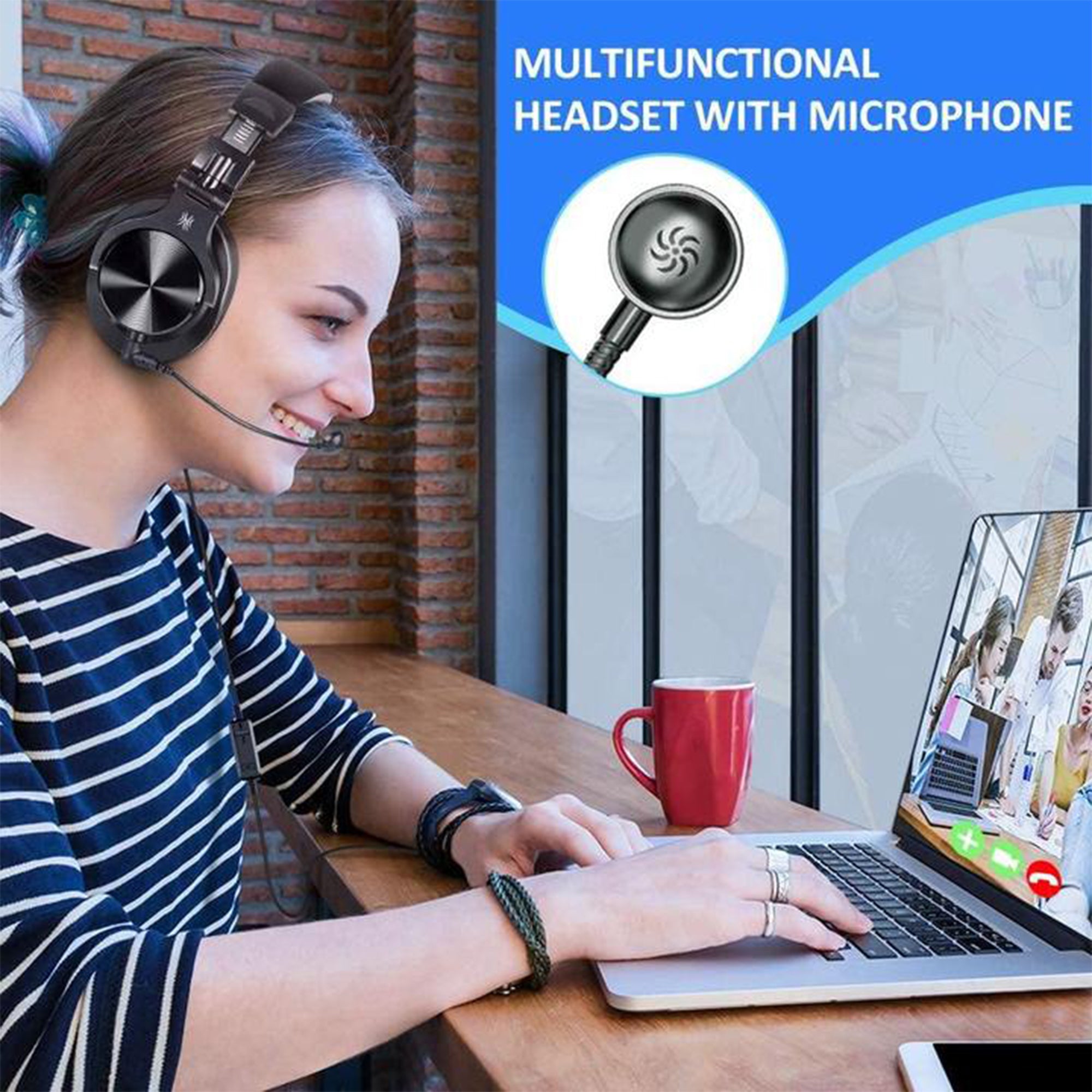 OneOdio A71D Computer Gaming Wired Over Ear Headset with Detachable Microphone - Smart-nests