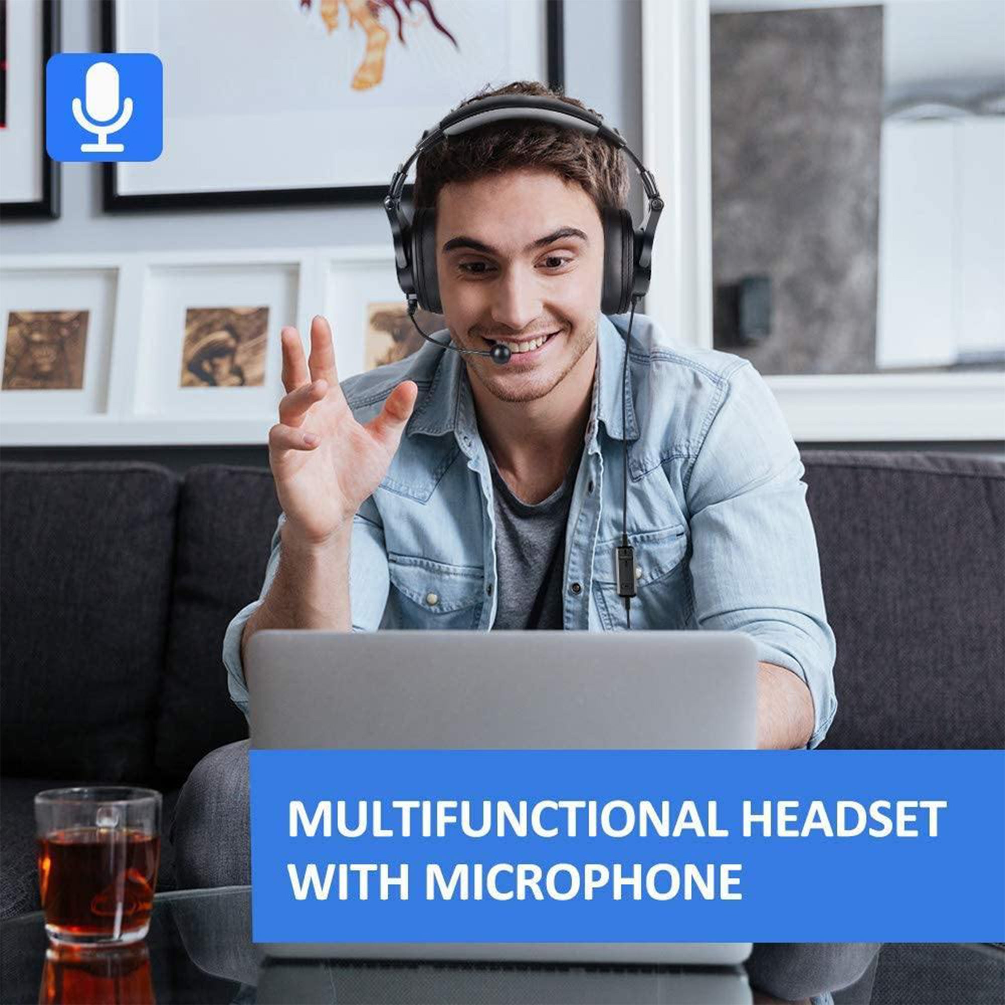 OneOdio A71D Computer Gaming Wired Over Ear Headset with Detachable Microphone - Smart-nests