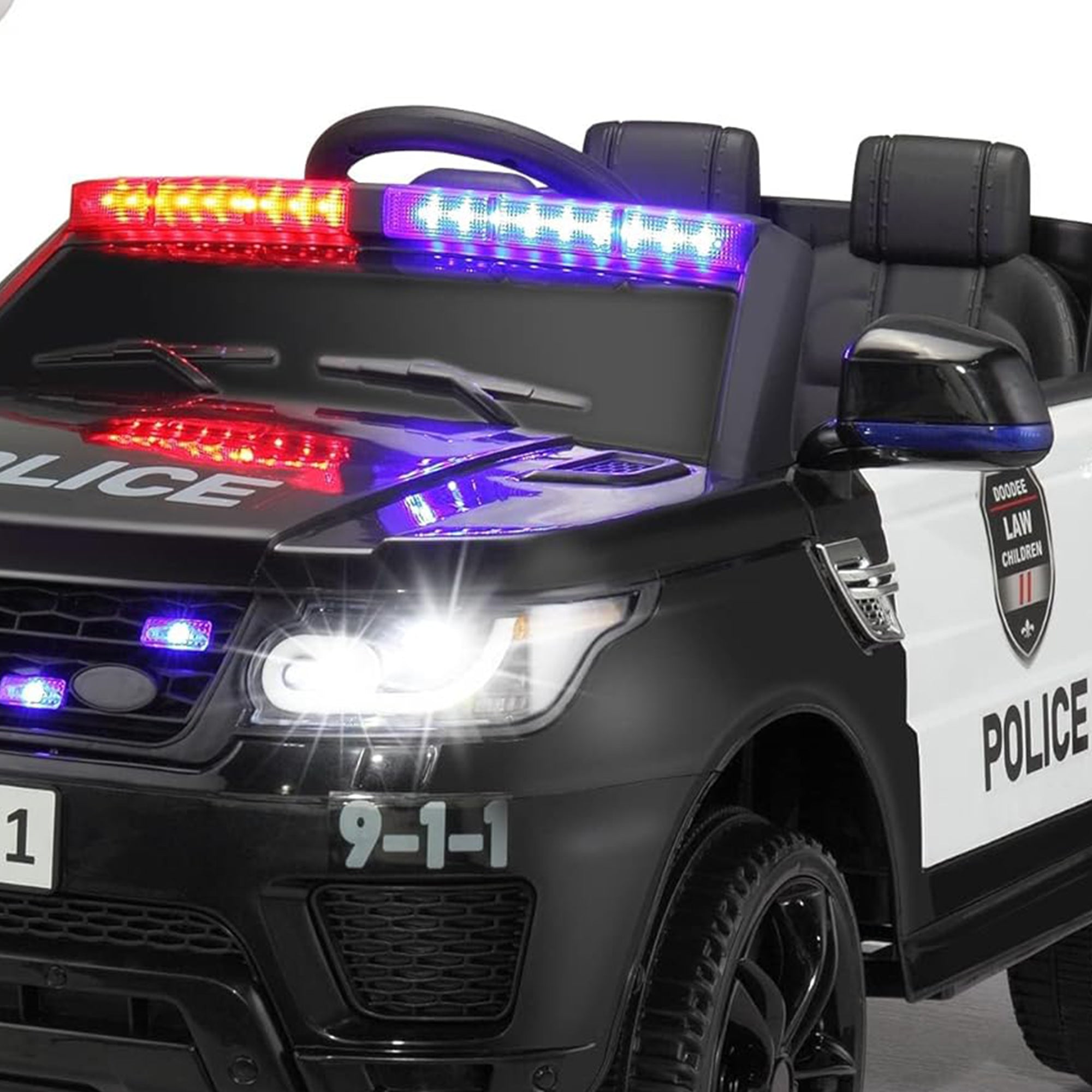TOBBI 12 Volt Battery Powered Ride On Police SUV for Kids Ages 3 Years, Black - Smart-nests