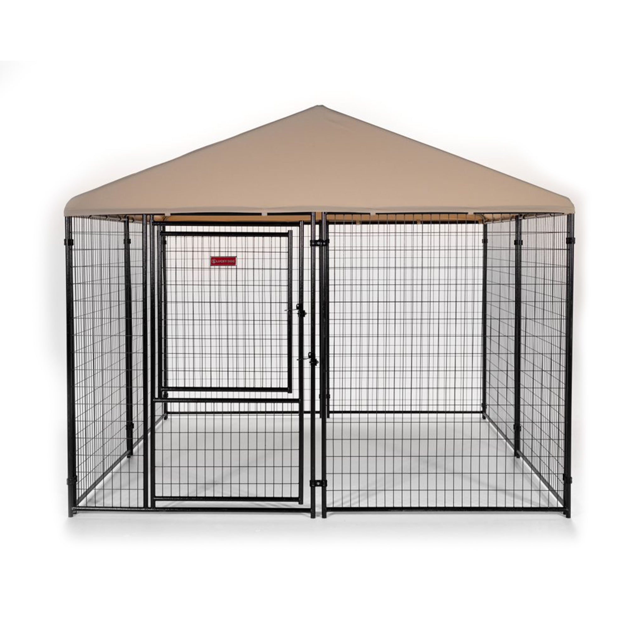 Lucky Dog STAY Series Presidential 10 x 10 x 6 Ft Steel Frame Dog Kennel, Khaki - Smart-nests