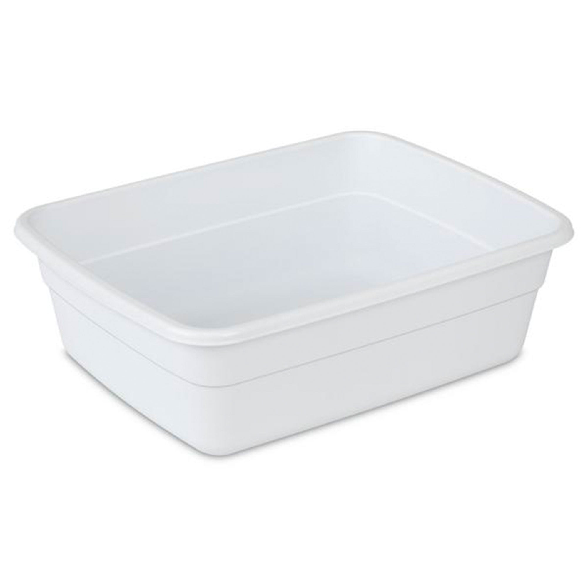 Sterilite Small Portable Rectangle Plastic 8 Qt Dish Pan Basin, White (12 Pack) - Smart-nests