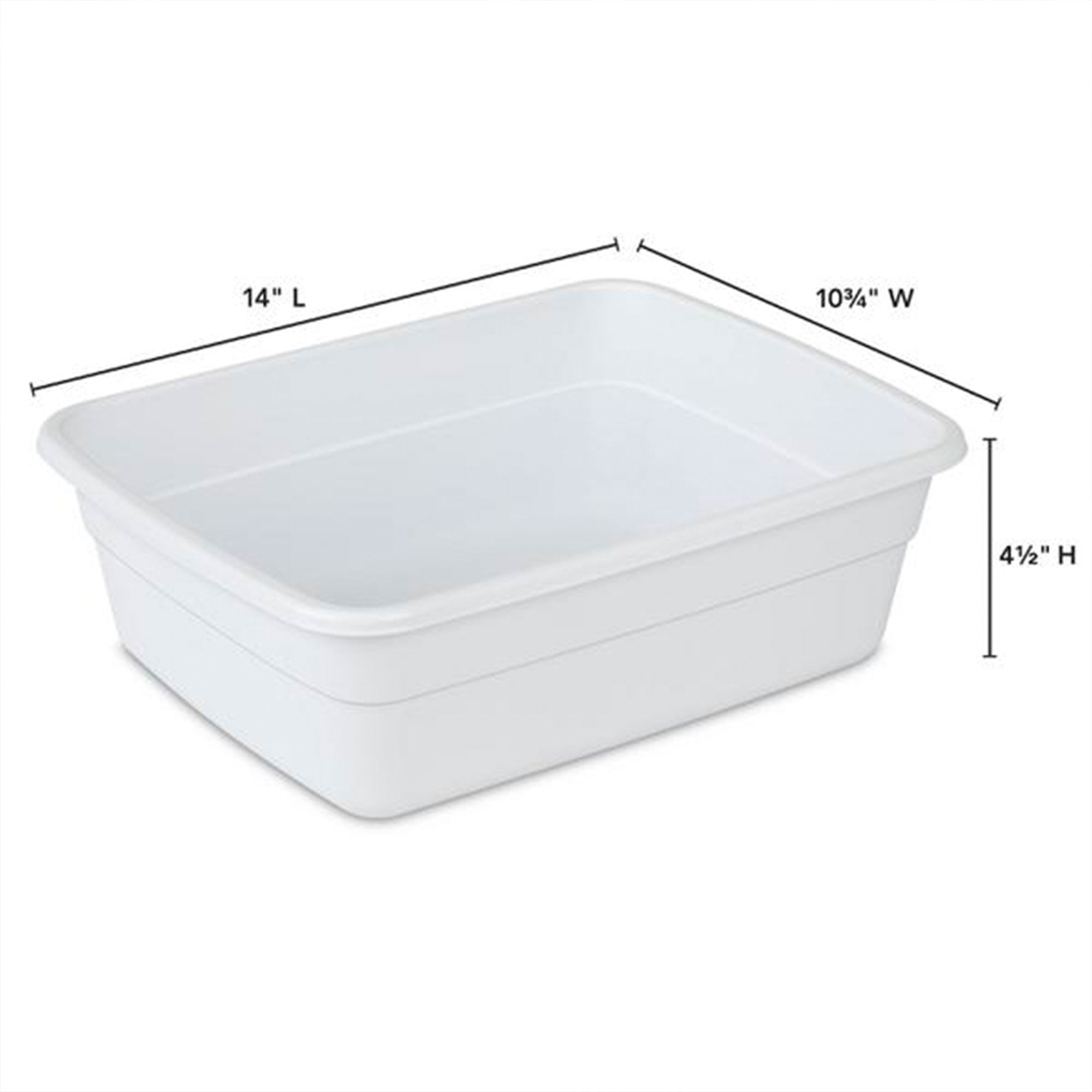 Sterilite Small Portable Rectangle Plastic 8 Qt Dish Pan Basin, White (12 Pack) - Smart-nests