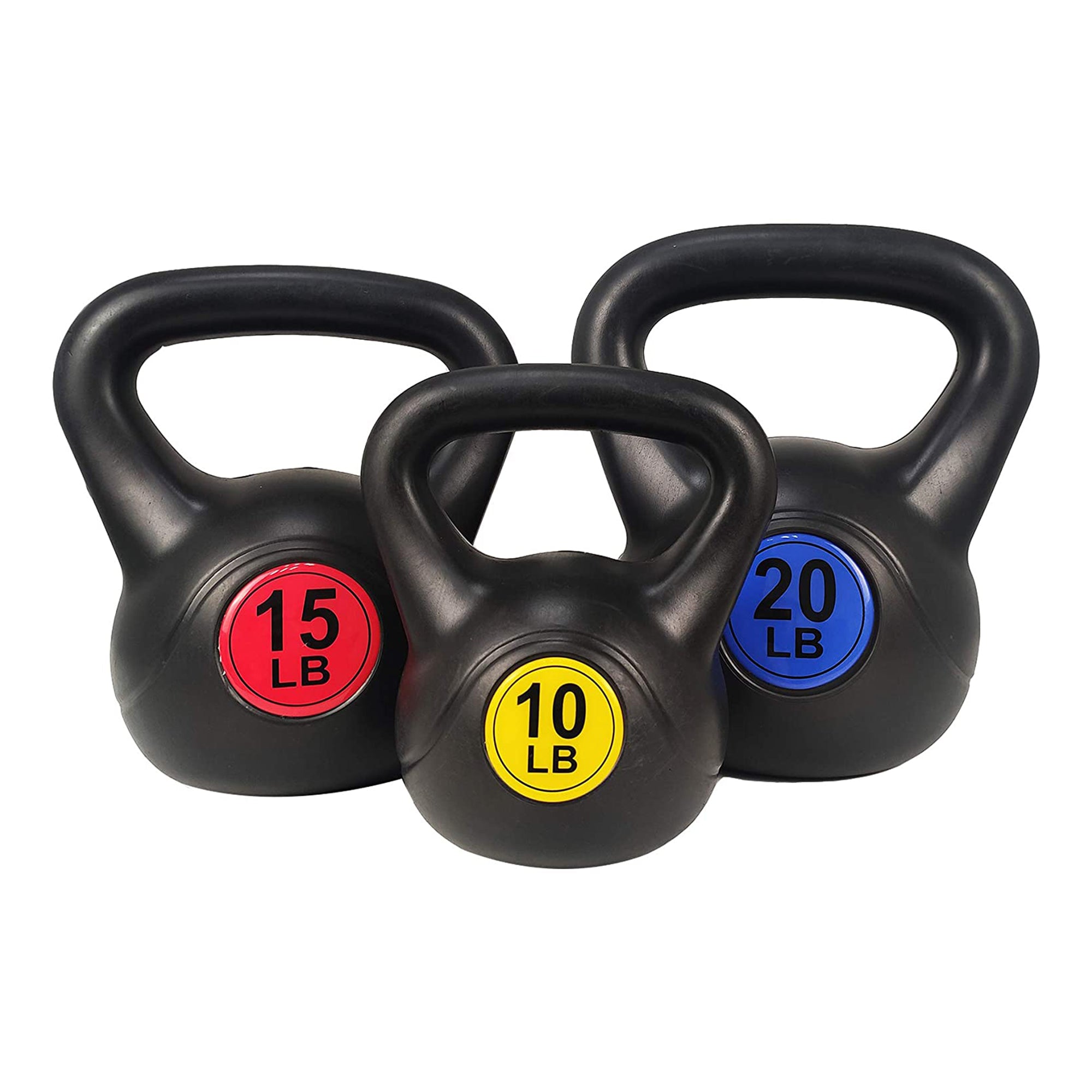 BalanceFrom Kettlebell Fitness Exercise Weights, Set of 3, 10, 15, and 20 Pounds - Smart-nests