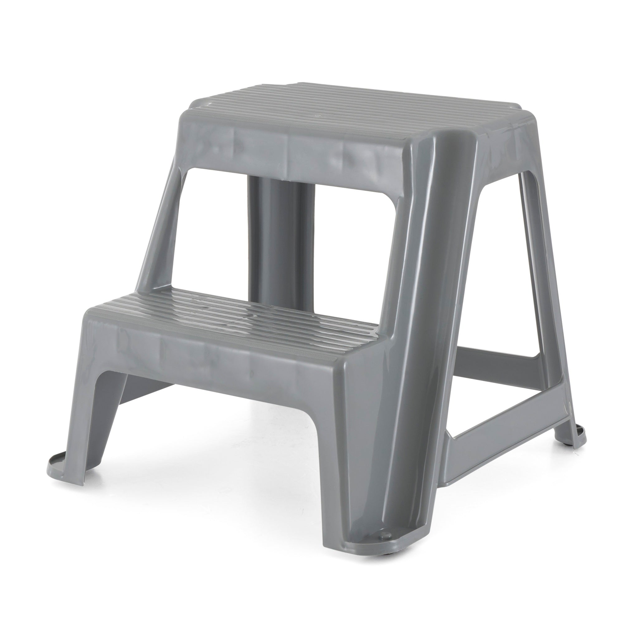 Gracious Living 16" Plastic 2 Step Portable Garage Home & Kitchen Stool, Gray - Smart-nests