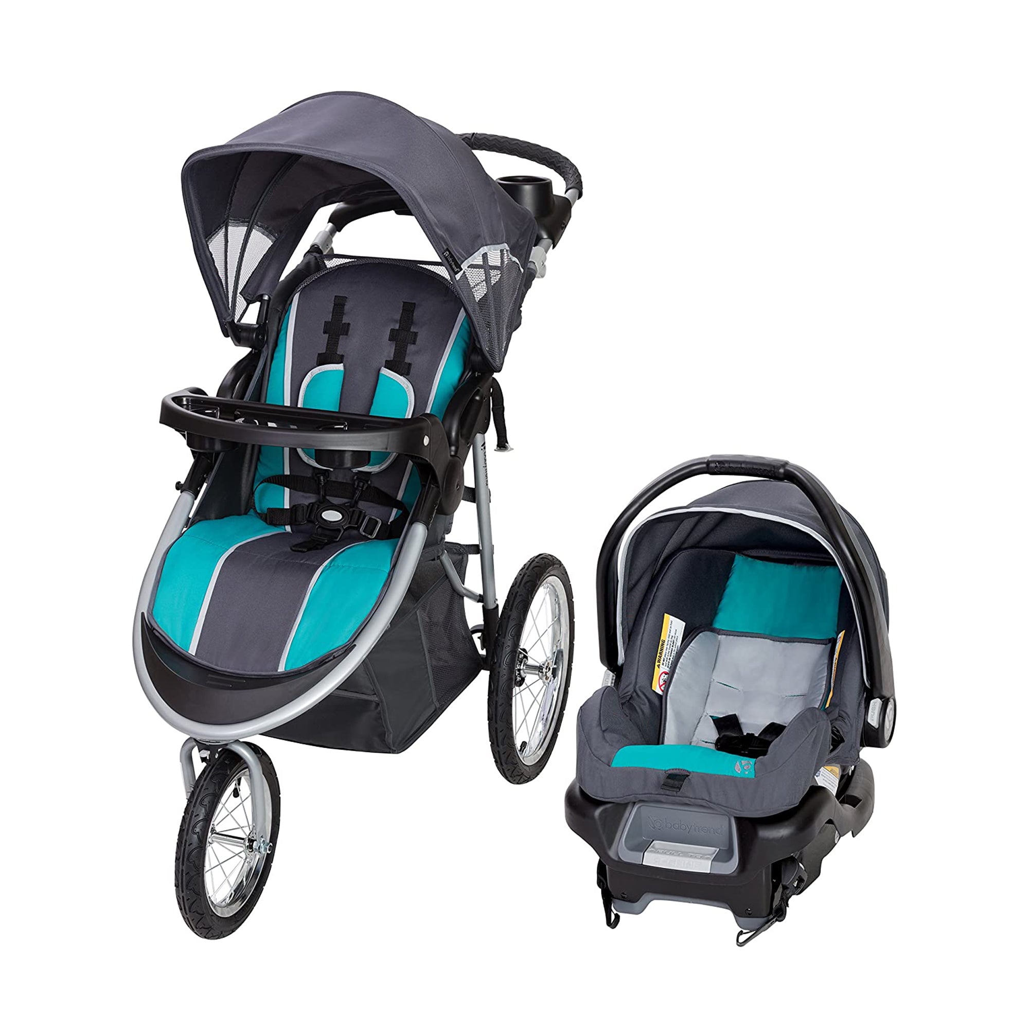Baby Trend Pathway 35 Jogger Infant Baby Jogger Stroller Travel System, Teal - Smart-nests