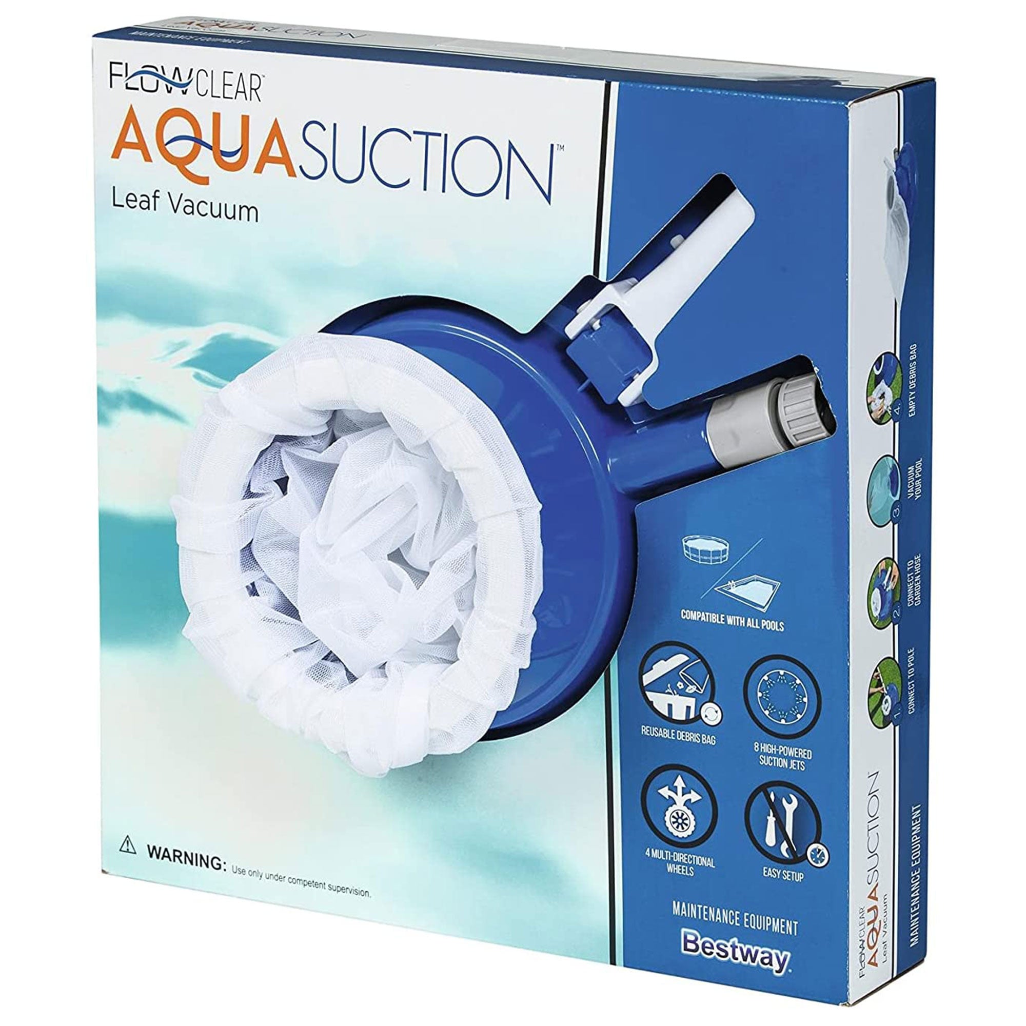 Bestway 58657E-BW Flowclear High Power AquaSuction Pool and Leaf Vacuum with Bag - Smart-nests
