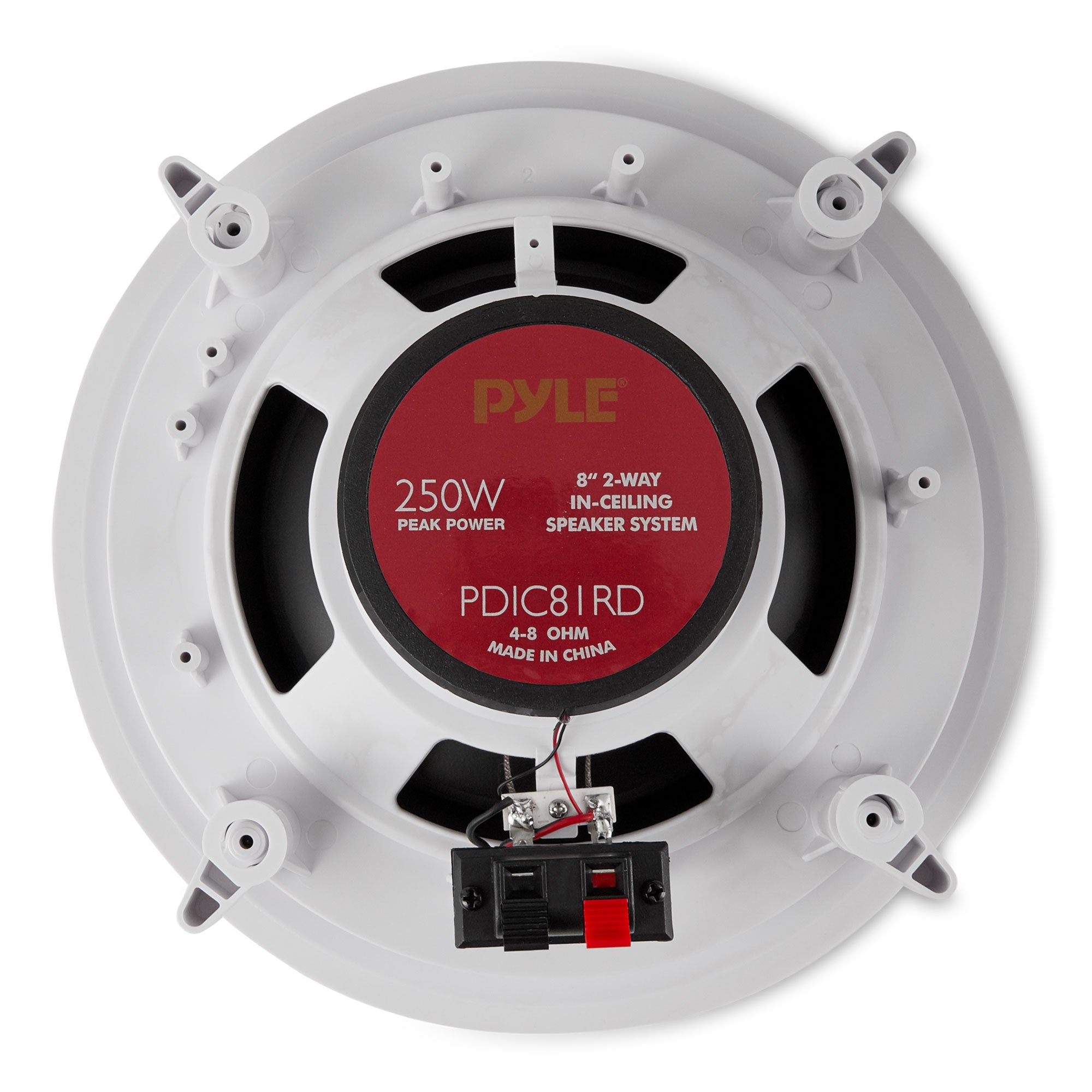 Pyle PDIC81RD 250W 8" Round Flush Mount In-Wall/Ceiling Home Speakers, 2 Pack - Smart-nests