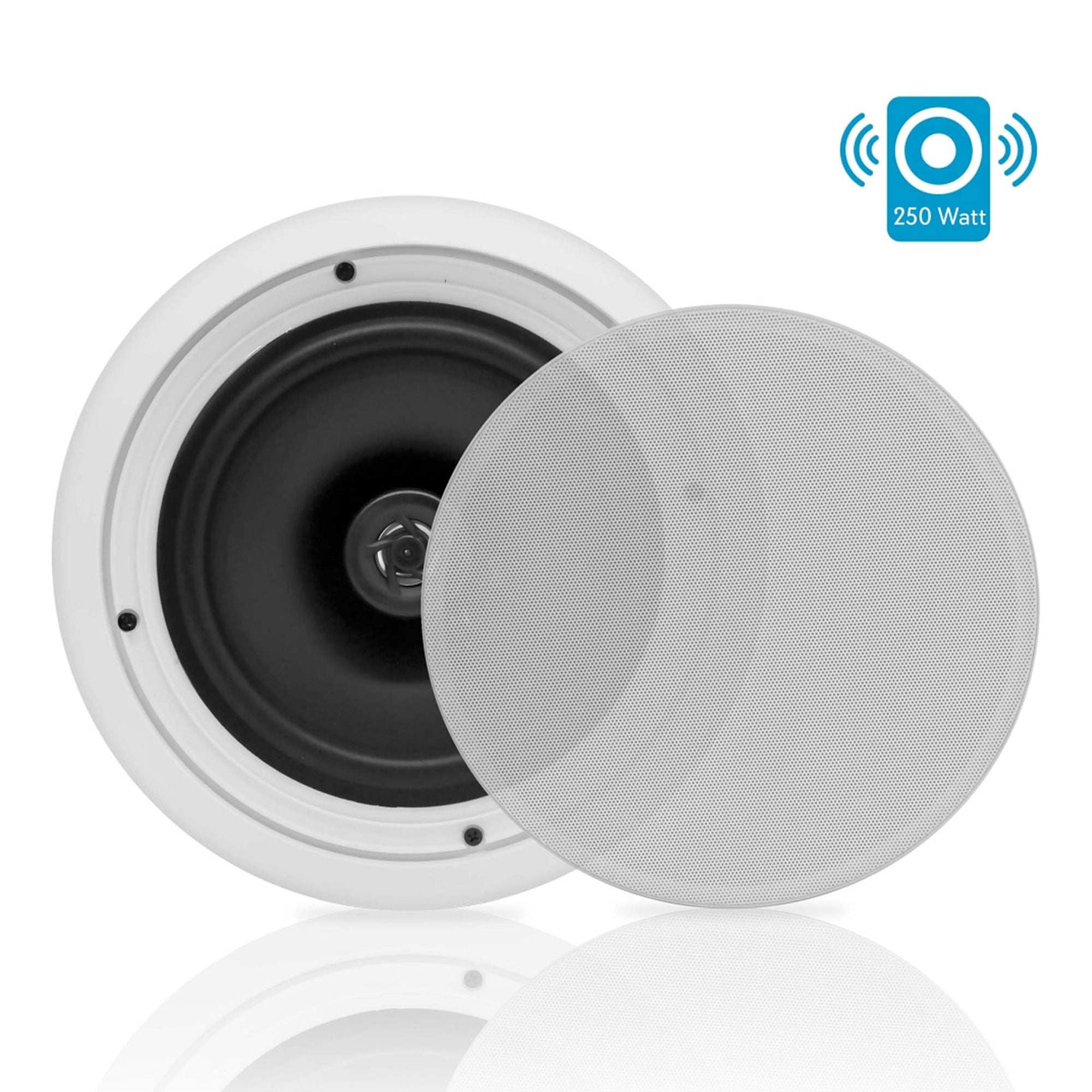 Pyle PDIC81RD 250W 8" Round Flush Mount In-Wall/Ceiling Home Speakers, 2 Pack - Smart-nests