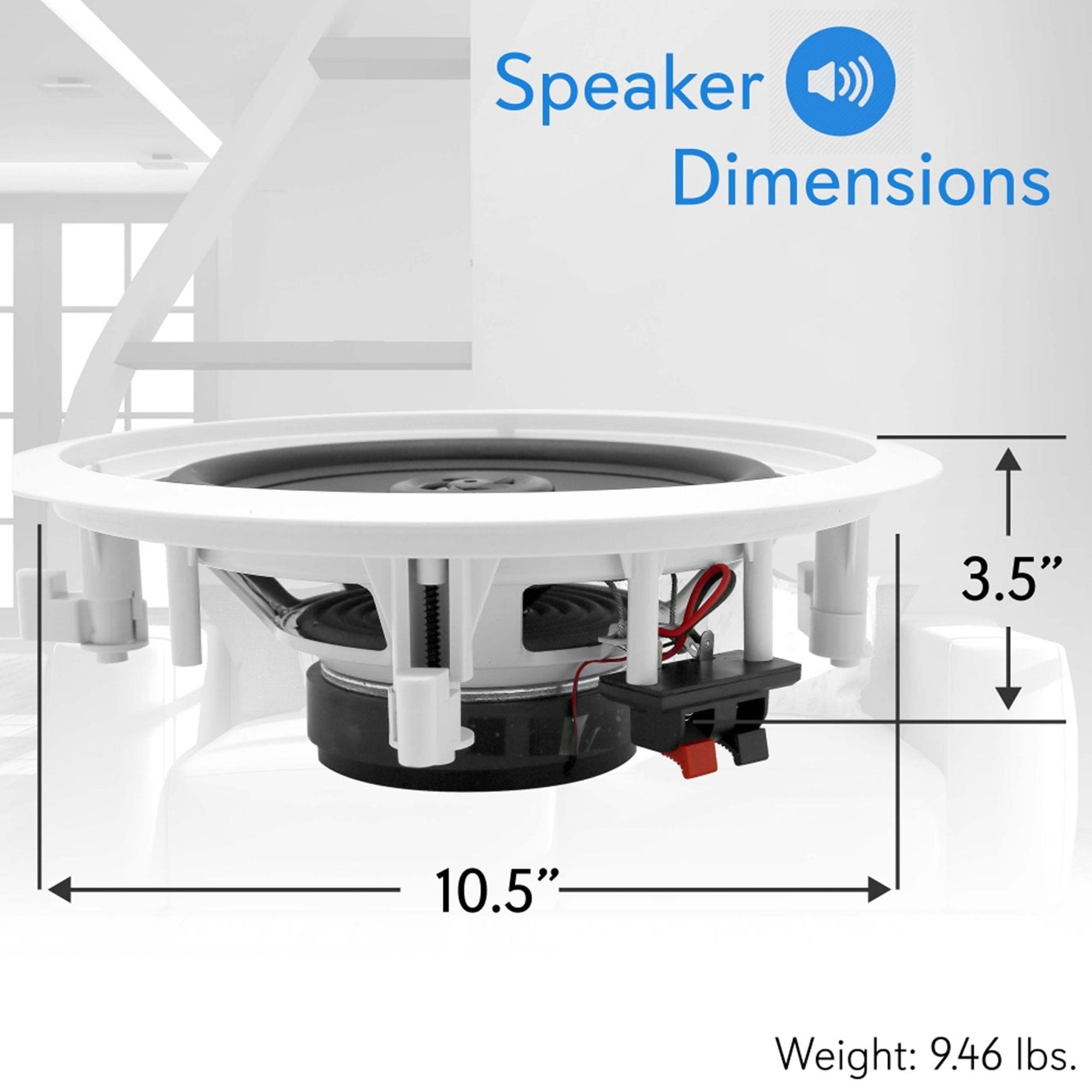 Pyle PDIC81RD 250W 8" Round Flush Mount In-Wall/Ceiling Home Speakers, 2 Pack - Smart-nests