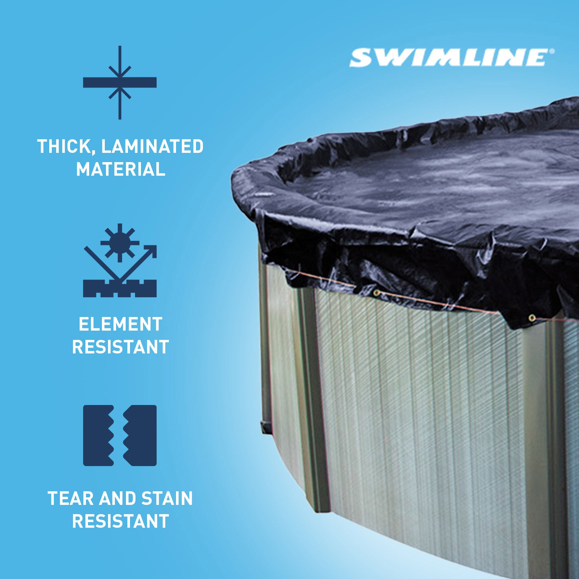 Swimline PCO827 24' Round Above Ground Swimming Winter Cover (Pool Cover Only) - Smart-nests