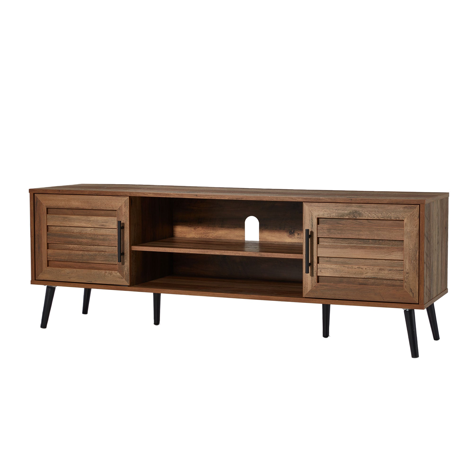 Jomeed Mid Century Modern Wooden TV Entertainment Console with Storage Shelf - Smart-nests
