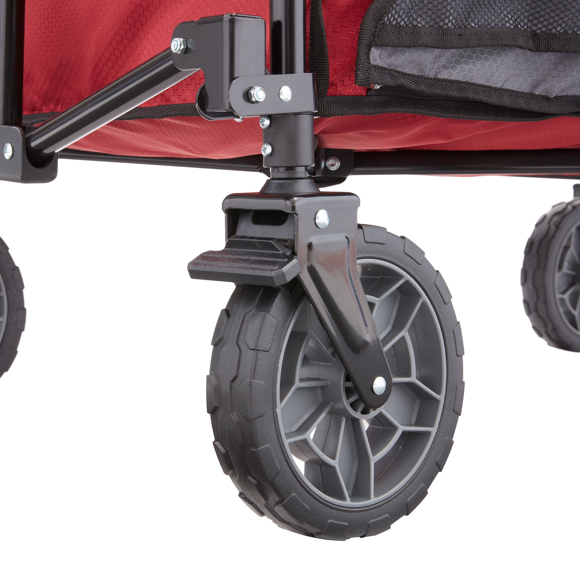 Gorilla Carts 7 Cubic Feet Foldable Utility Beach Wagon with Oversized Bed, Red - Smart-nests
