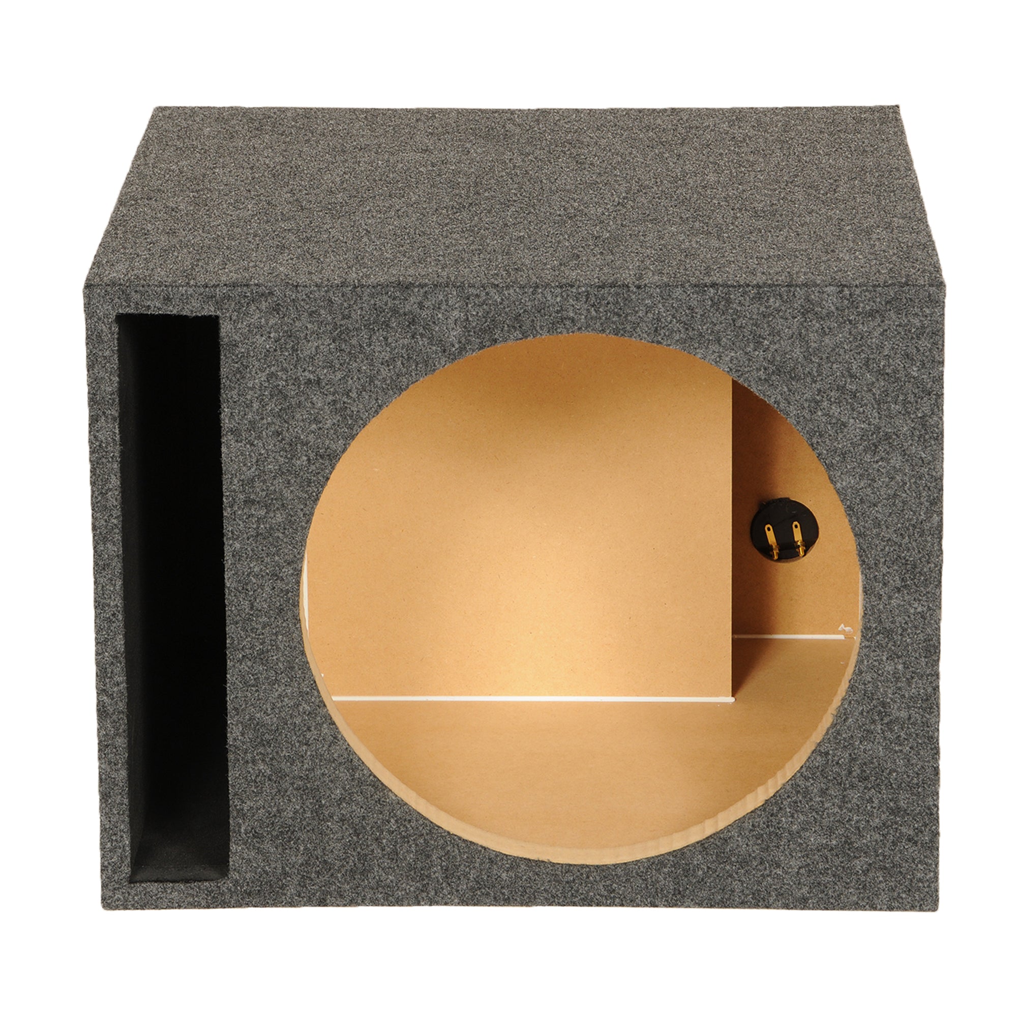 QPower 15" Heavy-Duty Single Vented Vehicle Subwoofer Enclosure Woofer Box, Gray - Smart-nests