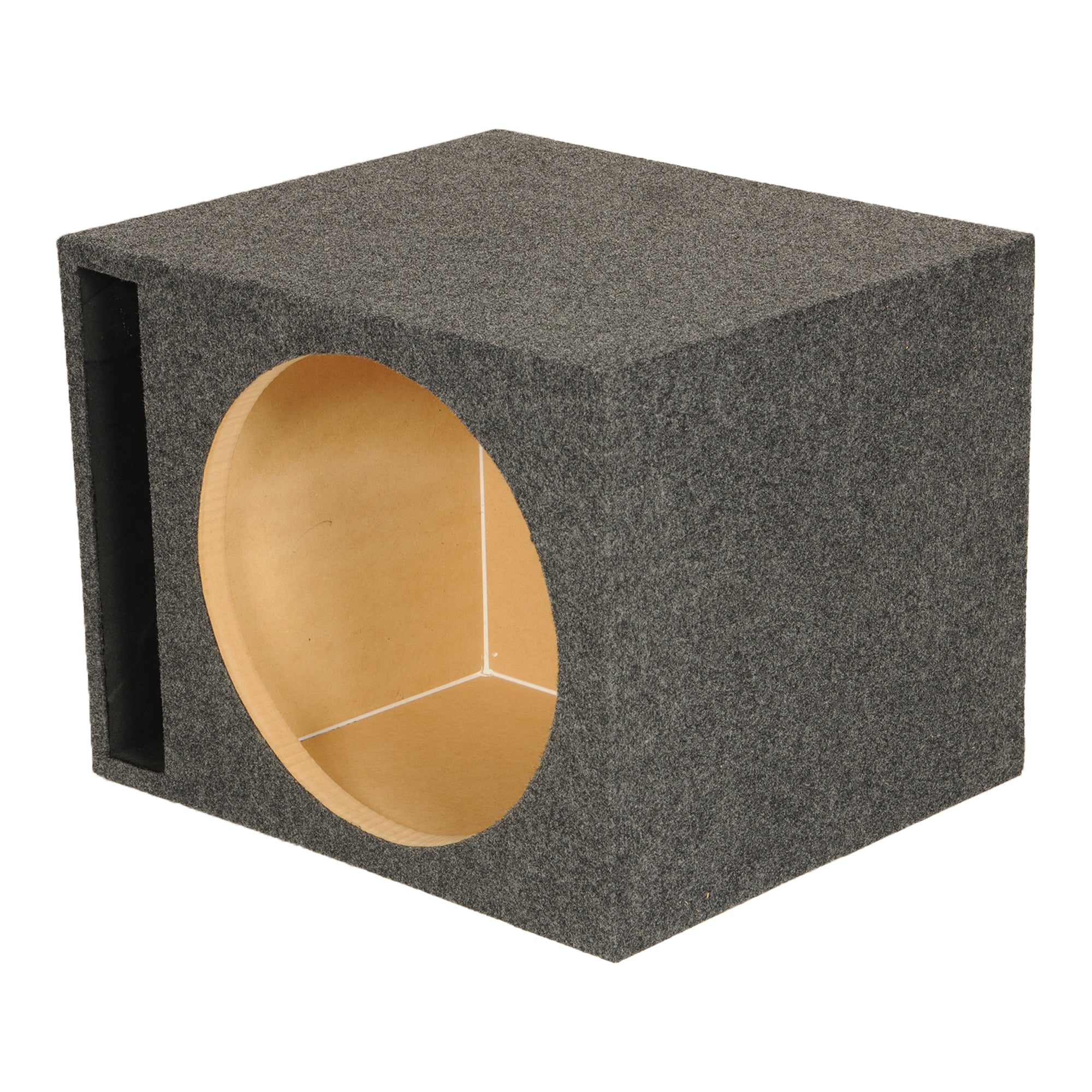 QPower 15" Heavy-Duty Single Vented Vehicle Subwoofer Enclosure Woofer Box, Gray - Smart-nests