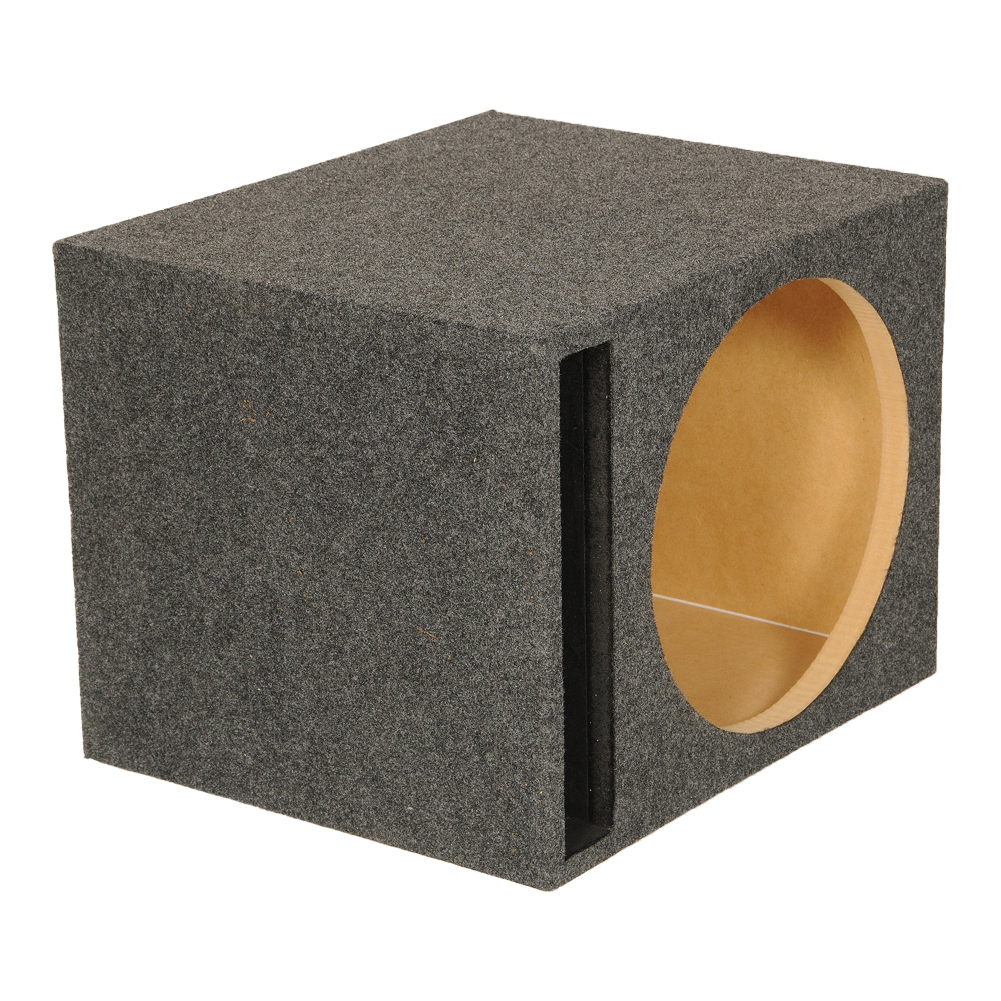 QPower 15" Heavy-Duty Single Vented Vehicle Subwoofer Enclosure Woofer Box, Gray - Smart-nests