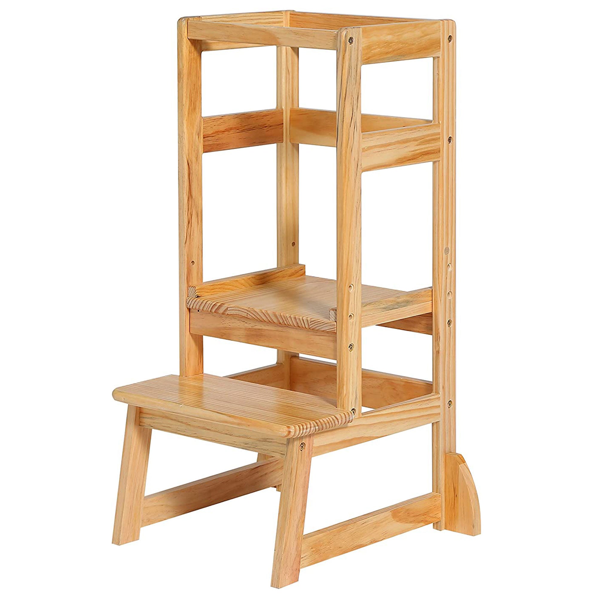 SDADI LT05N Mother's Helper Adjustable Height Kids Kitchen Step Stool, Natural - Smart-nests