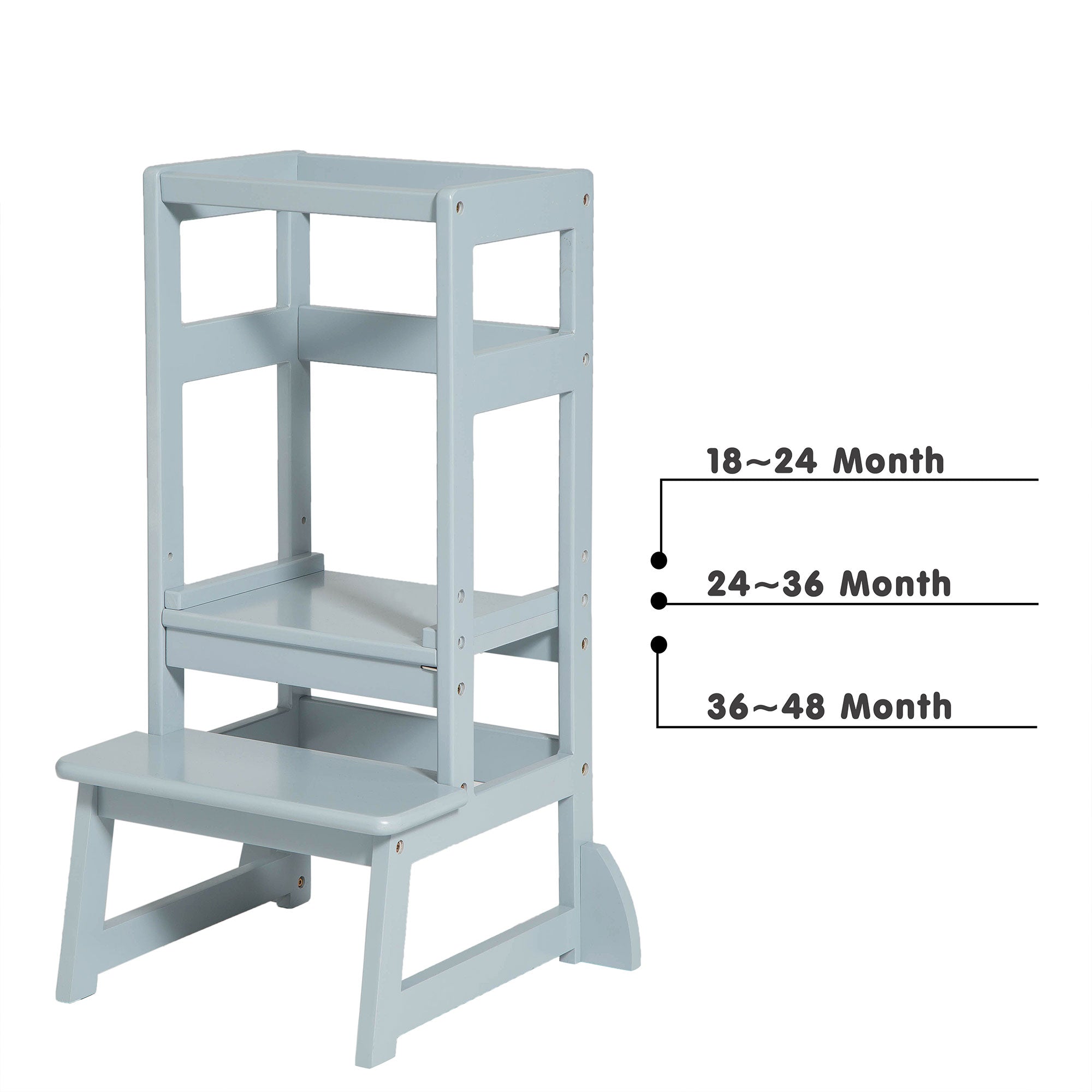 SDADI LT05G Mother's Helper Adjustable Height Kids Kitchen Step Stool, Gray - Smart-nests