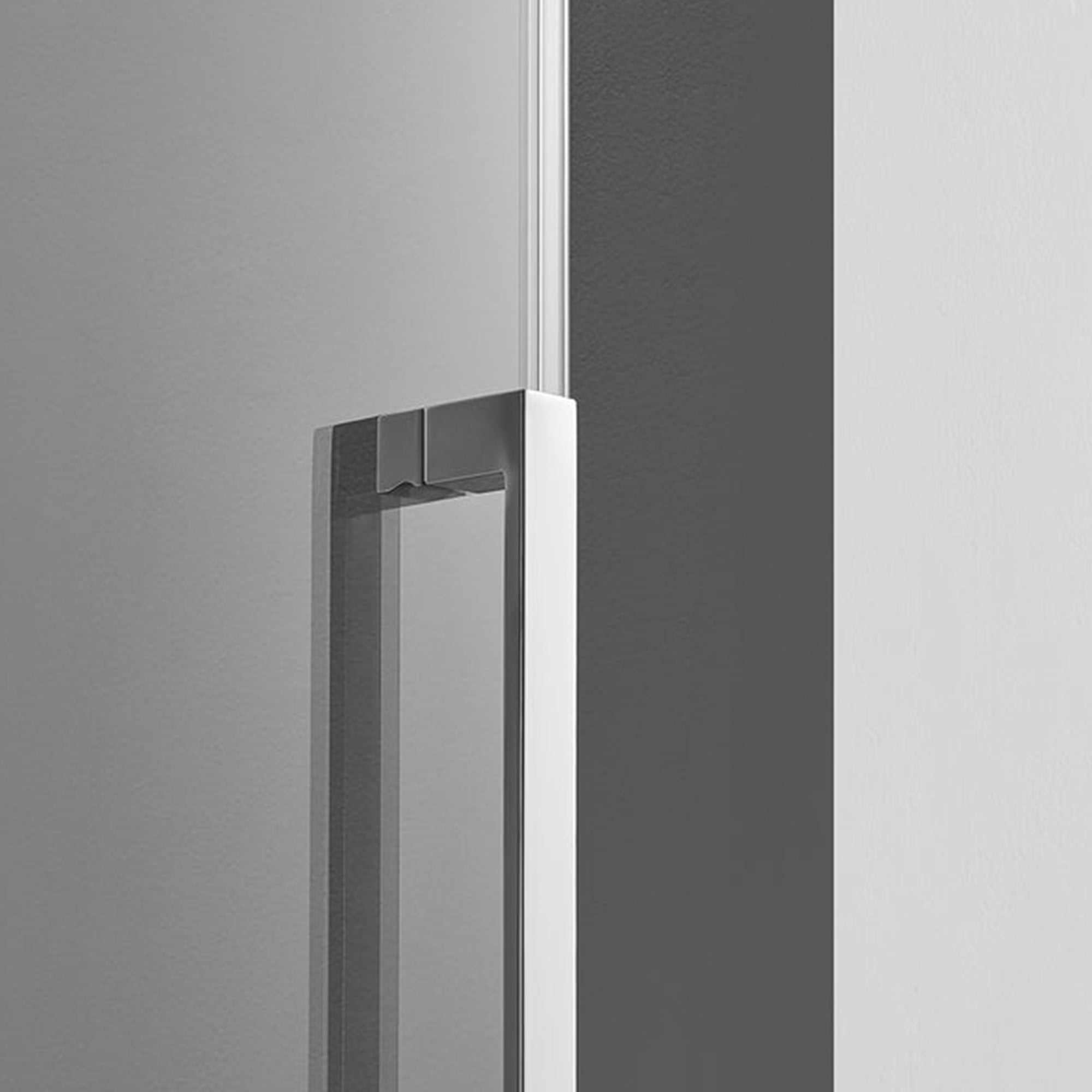 Serene Valley 72 x 74 Inch Square Rail Frameless Sliding Shower Door, Chrome - Smart-nests