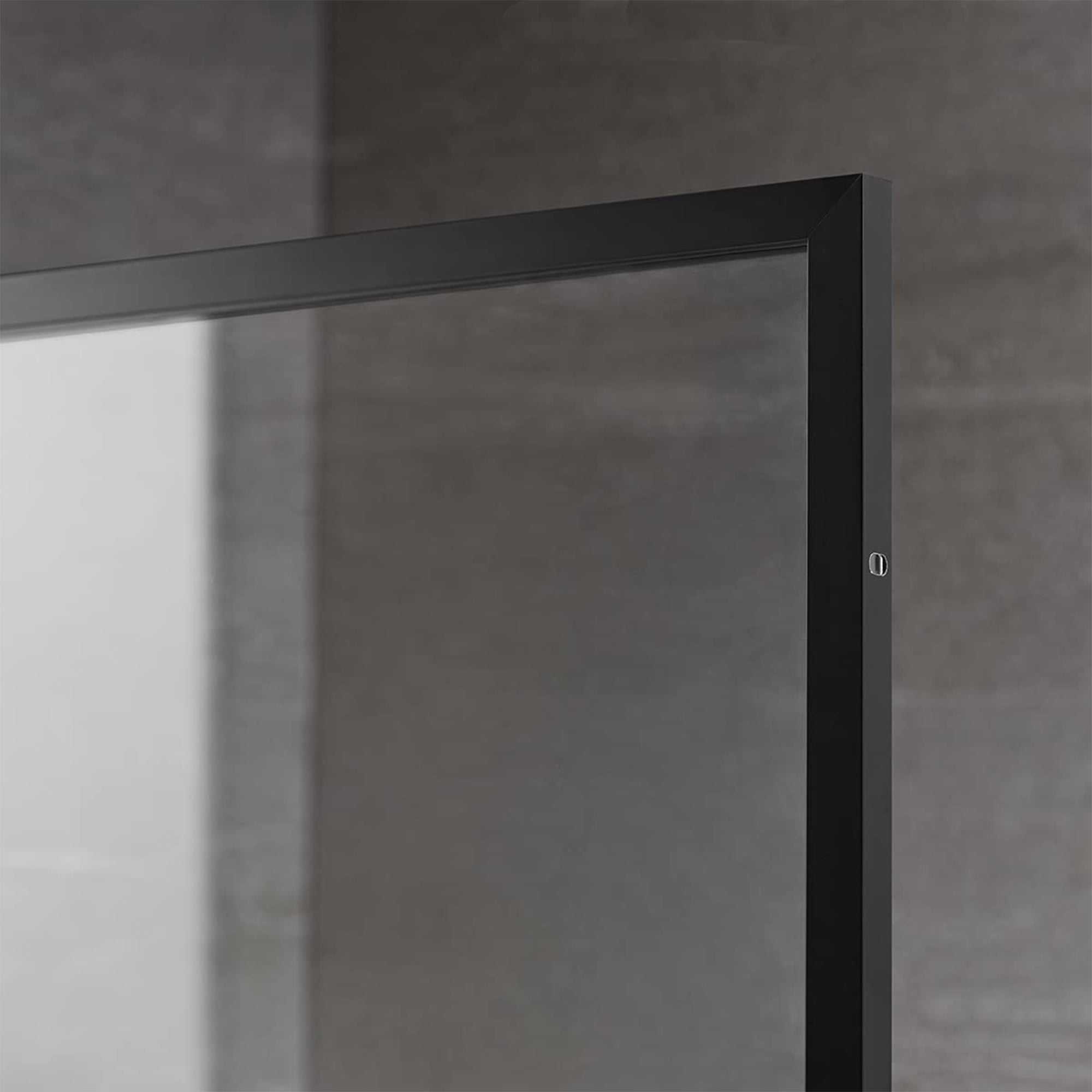 Serene Valley 34 x 72 Inch Tempered Glass Stand Alone Shower Screen, Matte Black - Smart-nests