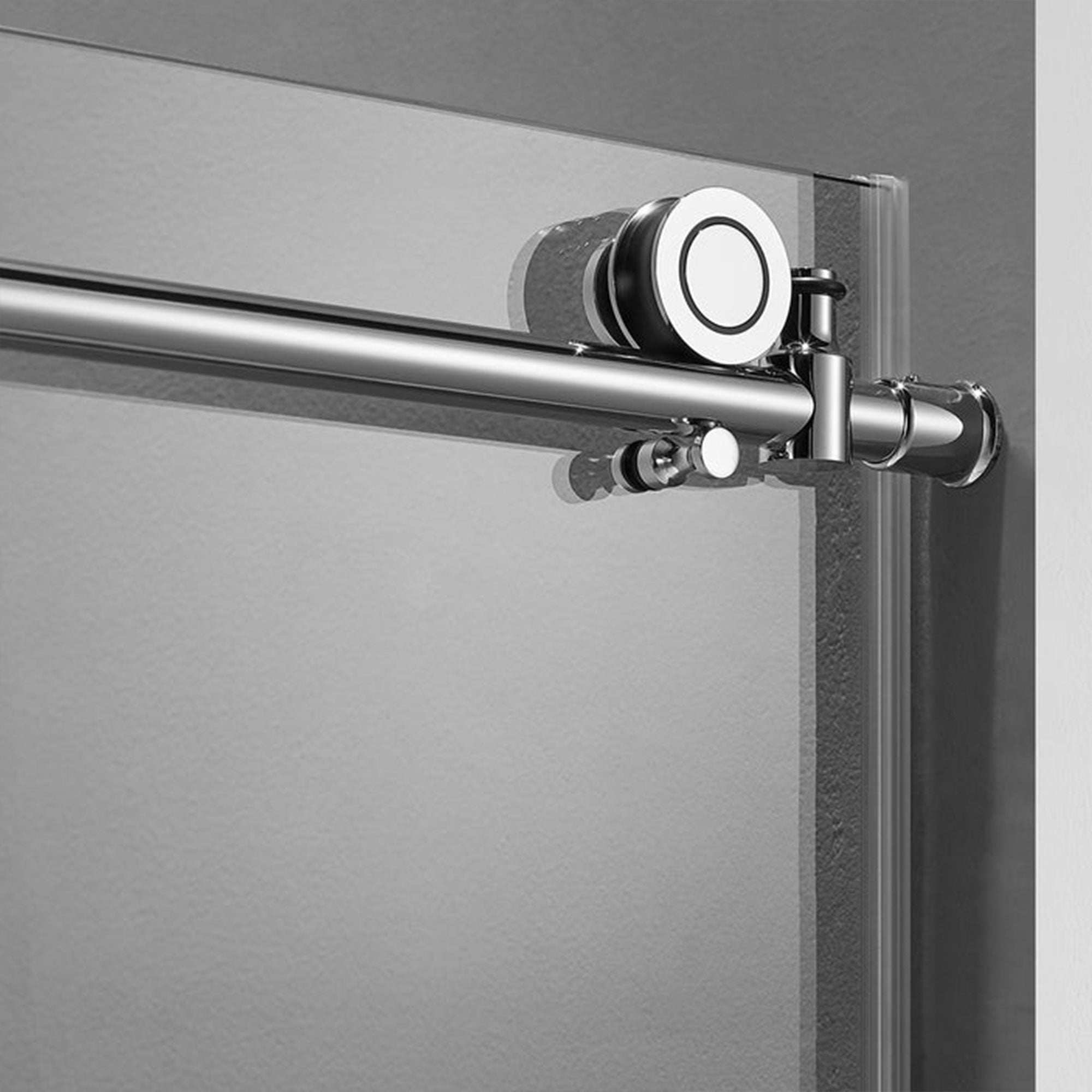 Serene Valley 60 x 66 Inch Square Rail Frameless Sliding Shower Door, Chrome - Smart-nests