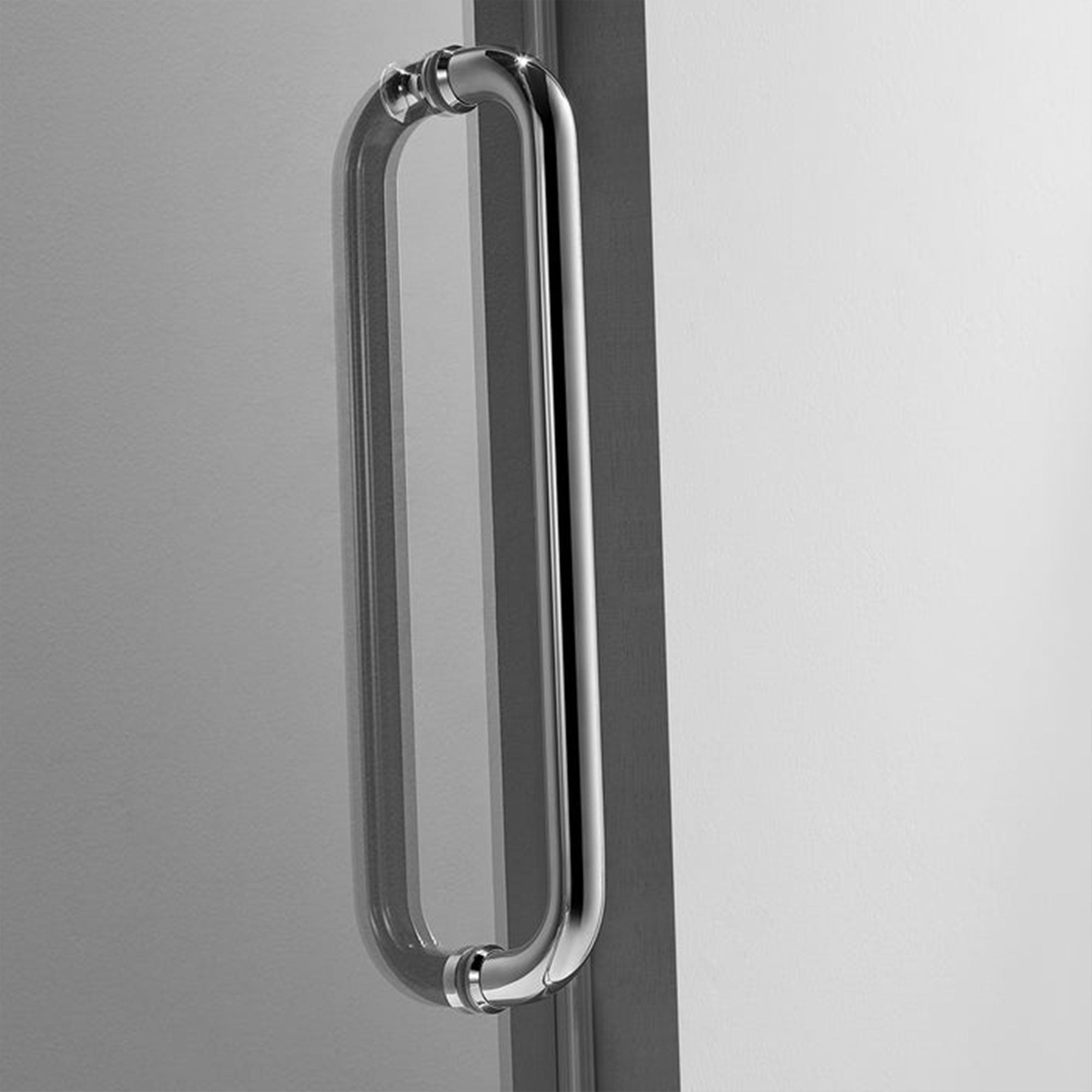 Serene Valley 60 x 66 Inch Square Rail Frameless Sliding Shower Door, Chrome - Smart-nests
