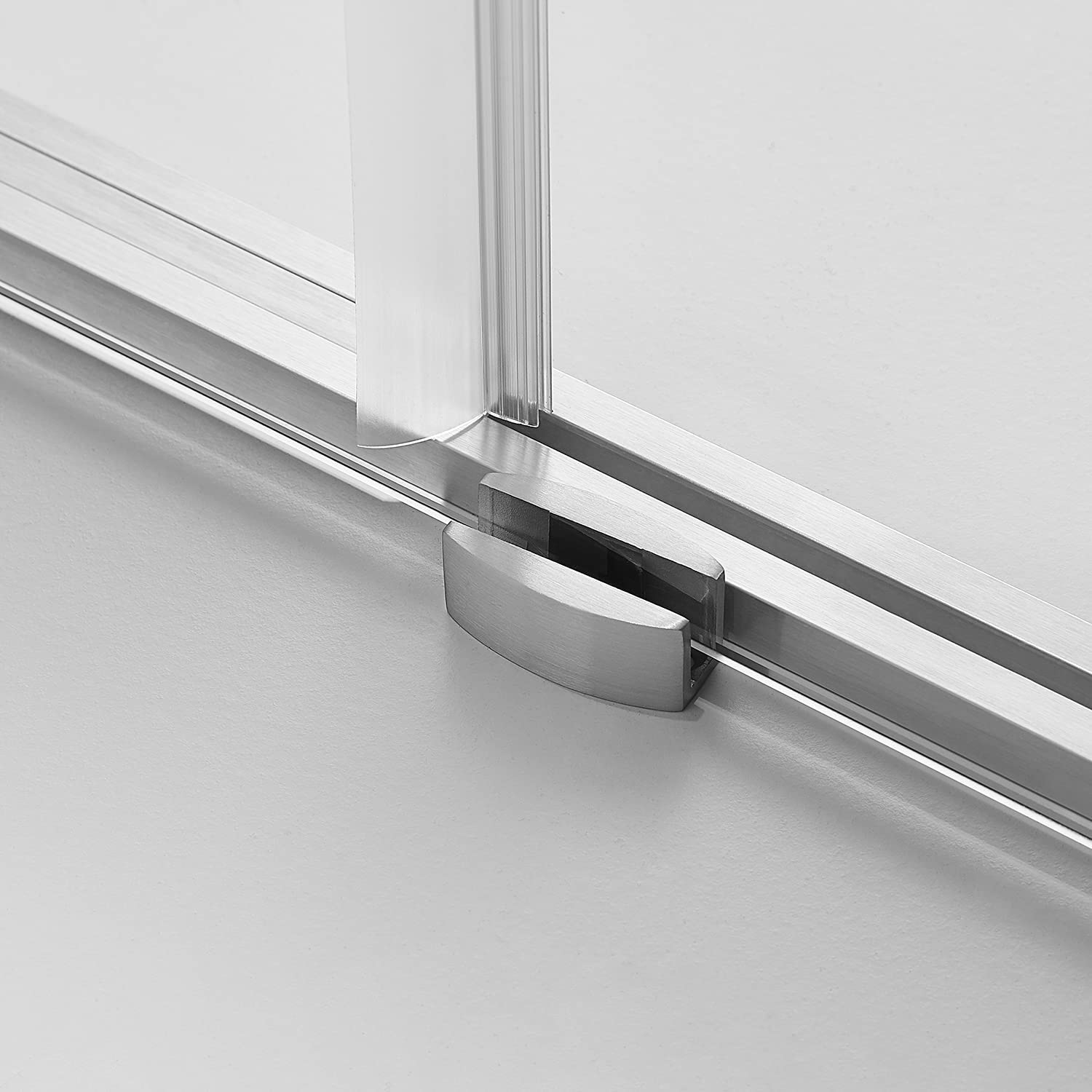 Serene Valley 60 x 66" Big Roller Frameless Sliding Shower Door, Brushed Nickel - Smart-nests