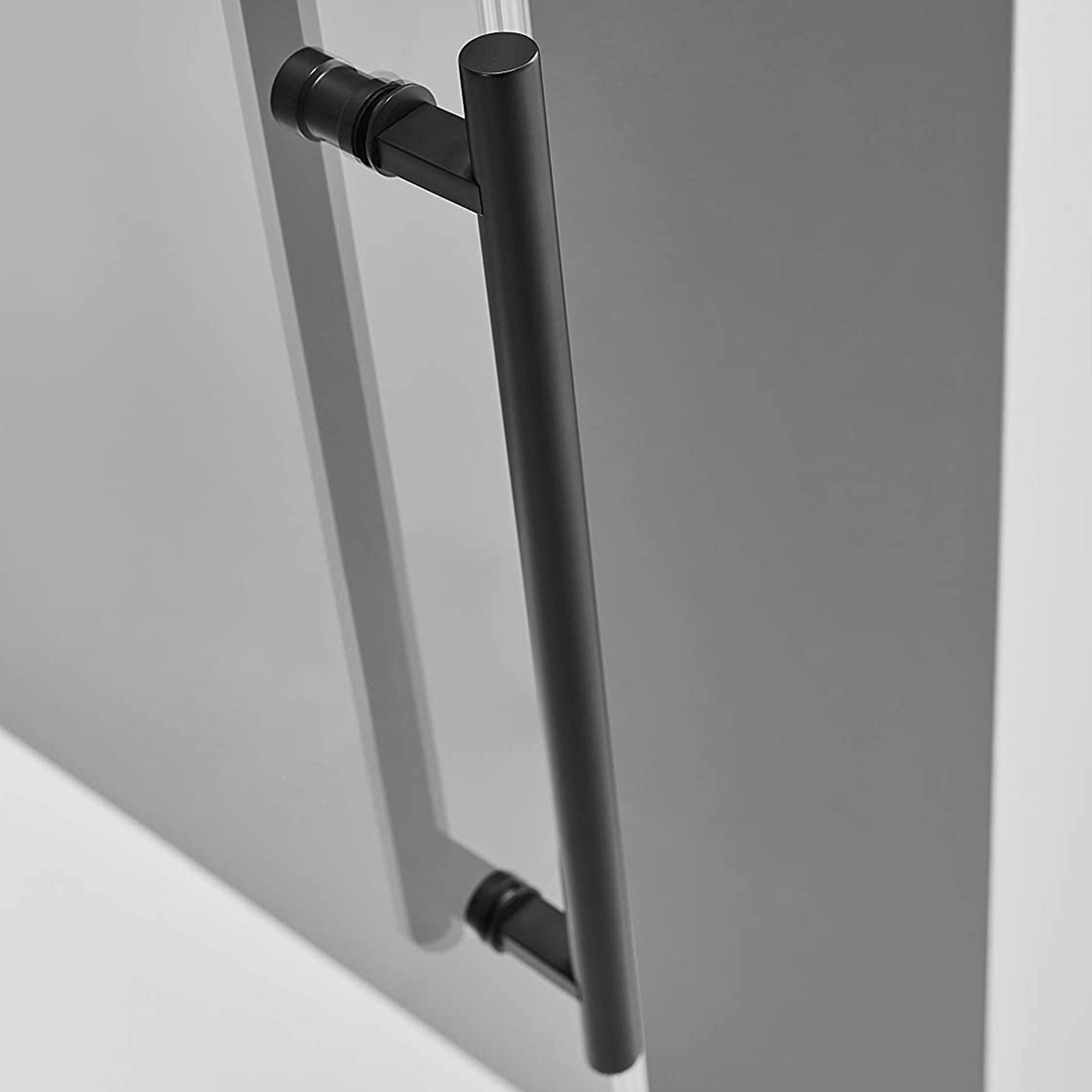 Serene Valley 56 x 74 Inch Big Roller Frameless Sliding Shower Door, Matte Black - Smart-nests