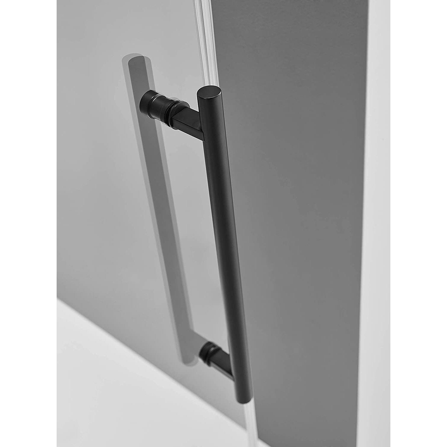 Serene Valley 60 x 74 Inch Big Roller Frameless Sliding Shower Door, Matte Black - Smart-nests
