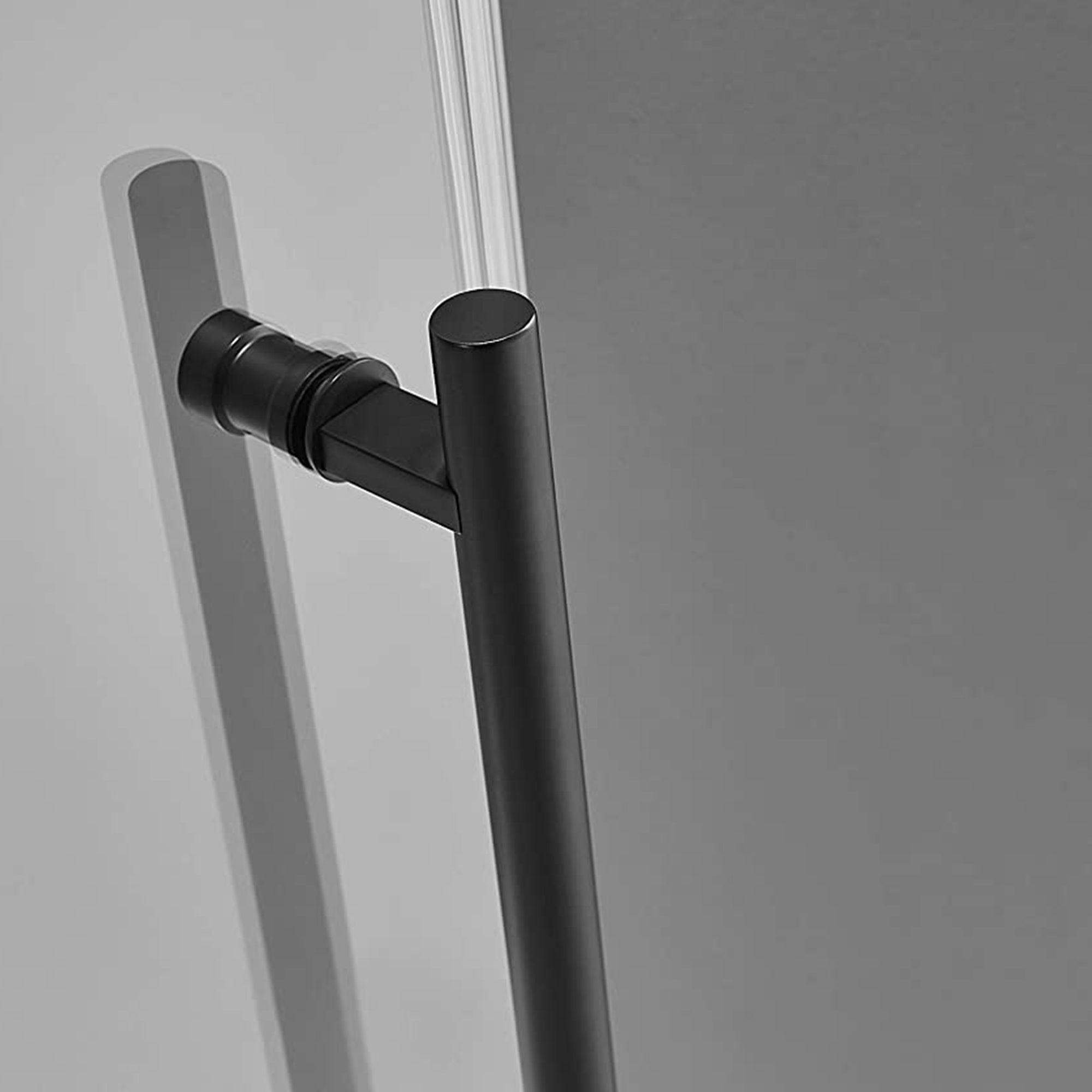 Serene Valley 52 x 74 Inch Big Roller Frameless Sliding Shower Door, Matte Black - Smart-nests