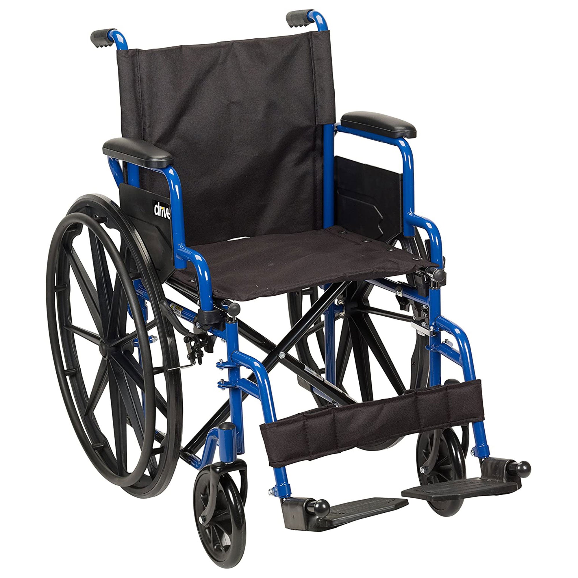 Drive Medical Blue Streak Lightweight Folding Wheelchair with 20 Inch Wide Seat - Smart-nests
