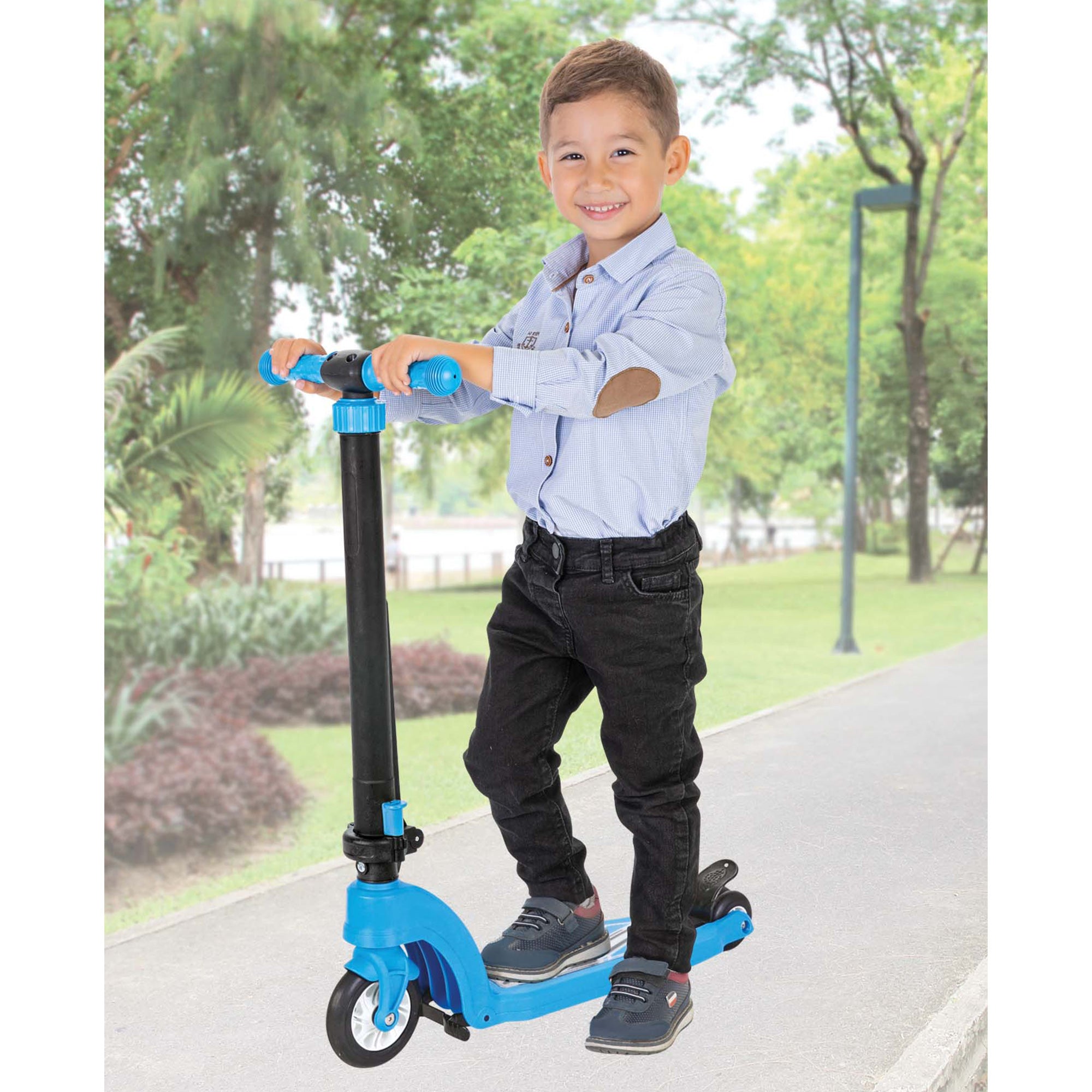 Pilsan 07-360 Children's Outdoor Ride-On Toy Sport Scooter for Ages 6+, Blue - Smart-nests