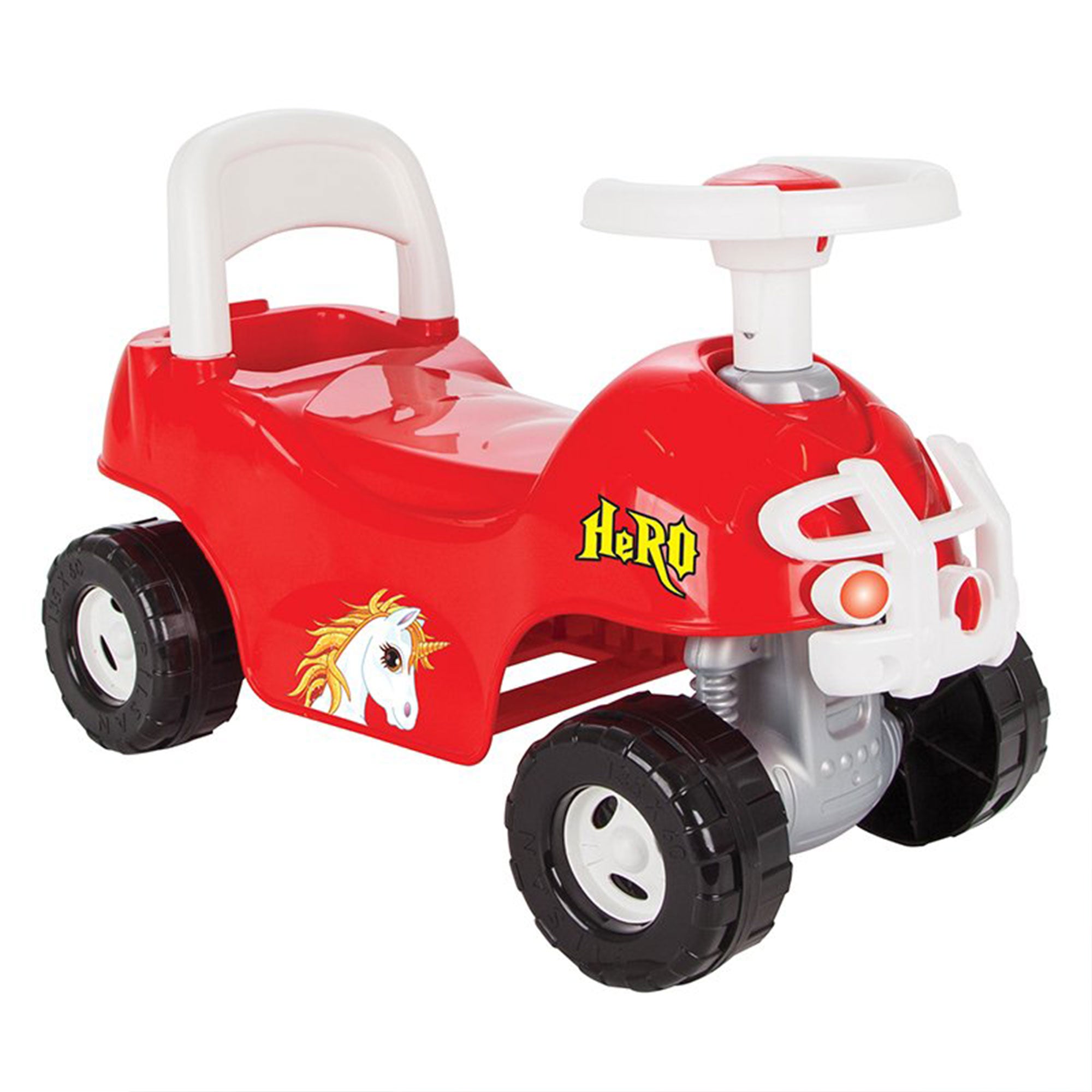 Pilsan Hero ATV Pedalless Ride On Kids Toy w/ Horn for Ages 36 Months & Up, Red - Smart-nests