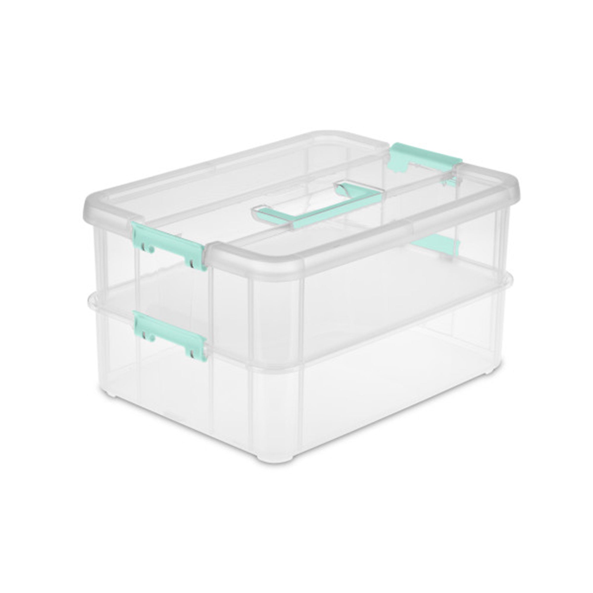 Sterilite Stack and Carry 2 Layer Handle Box Stackable Storage Container, 4 Pack - Smart-nests
