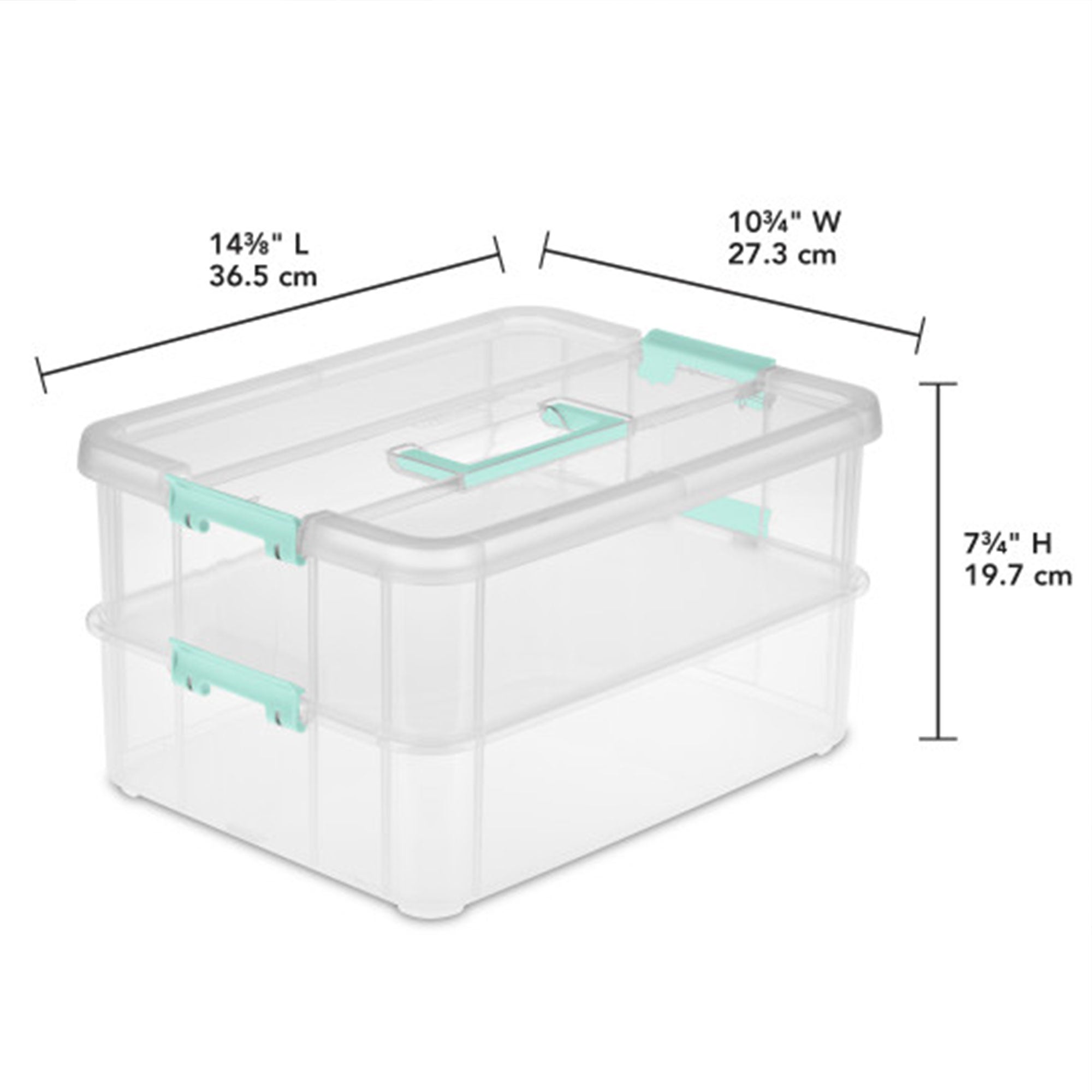 Sterilite Stack and Carry 2 Layer Handle Box Stackable Storage Container, 4 Pack - Smart-nests