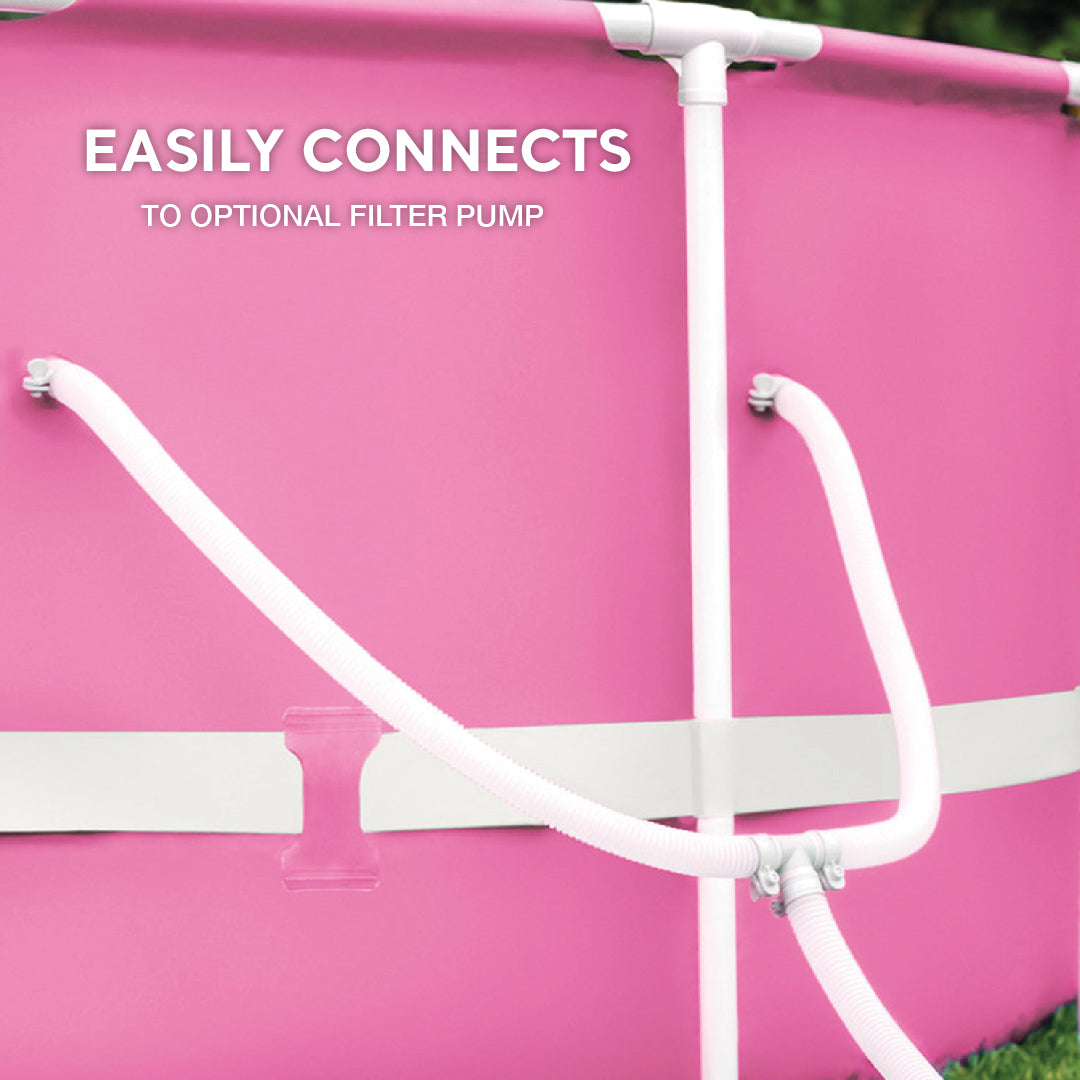 Intex 28290EH 8ft x 30in Round Metal Frame Above Ground Swimming Pool, Pink - Smart-nests