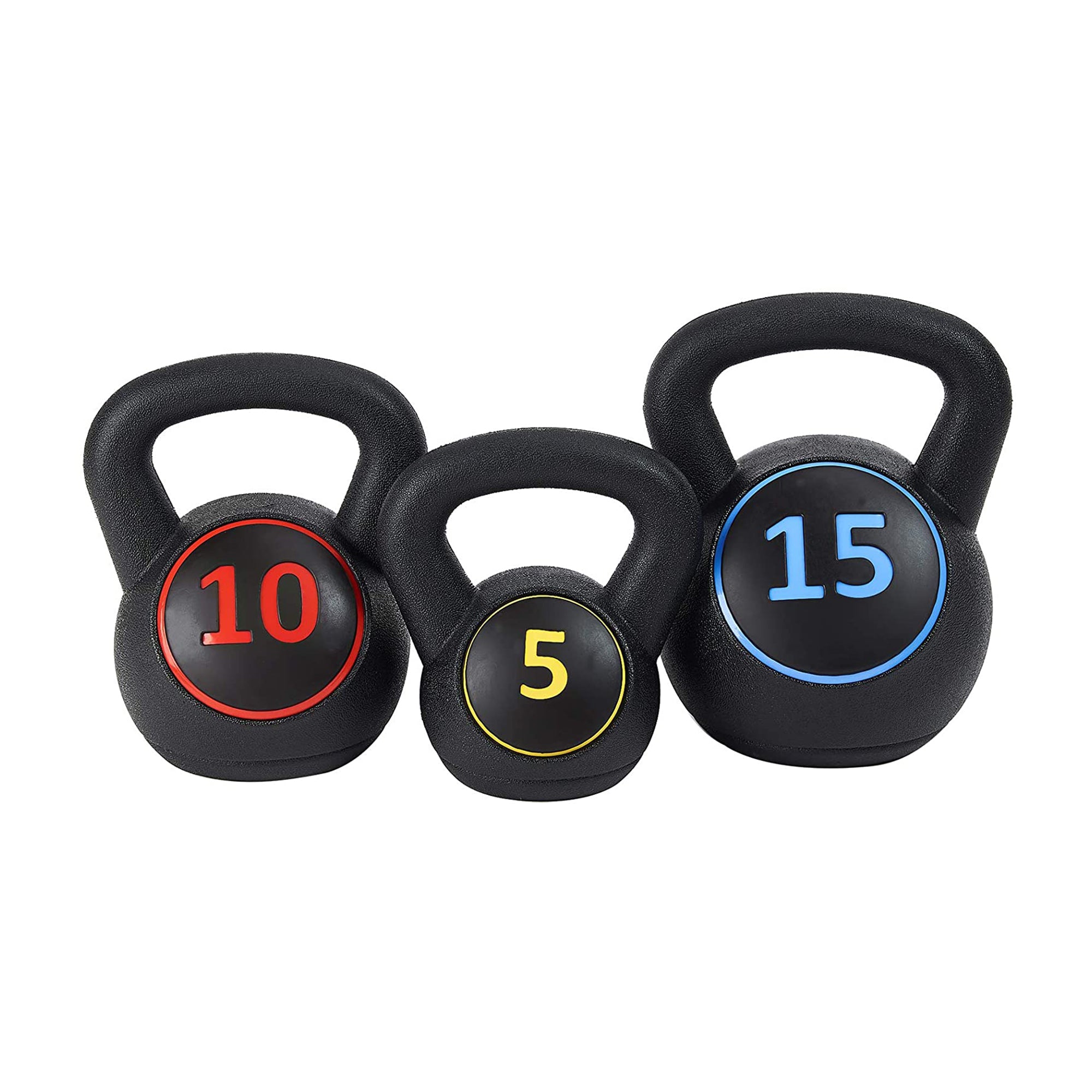 BalanceFrom Wide Grip Kettlebell Fitness Exercise Weights, 5, 10, and 15 Pounds - Smart-nests