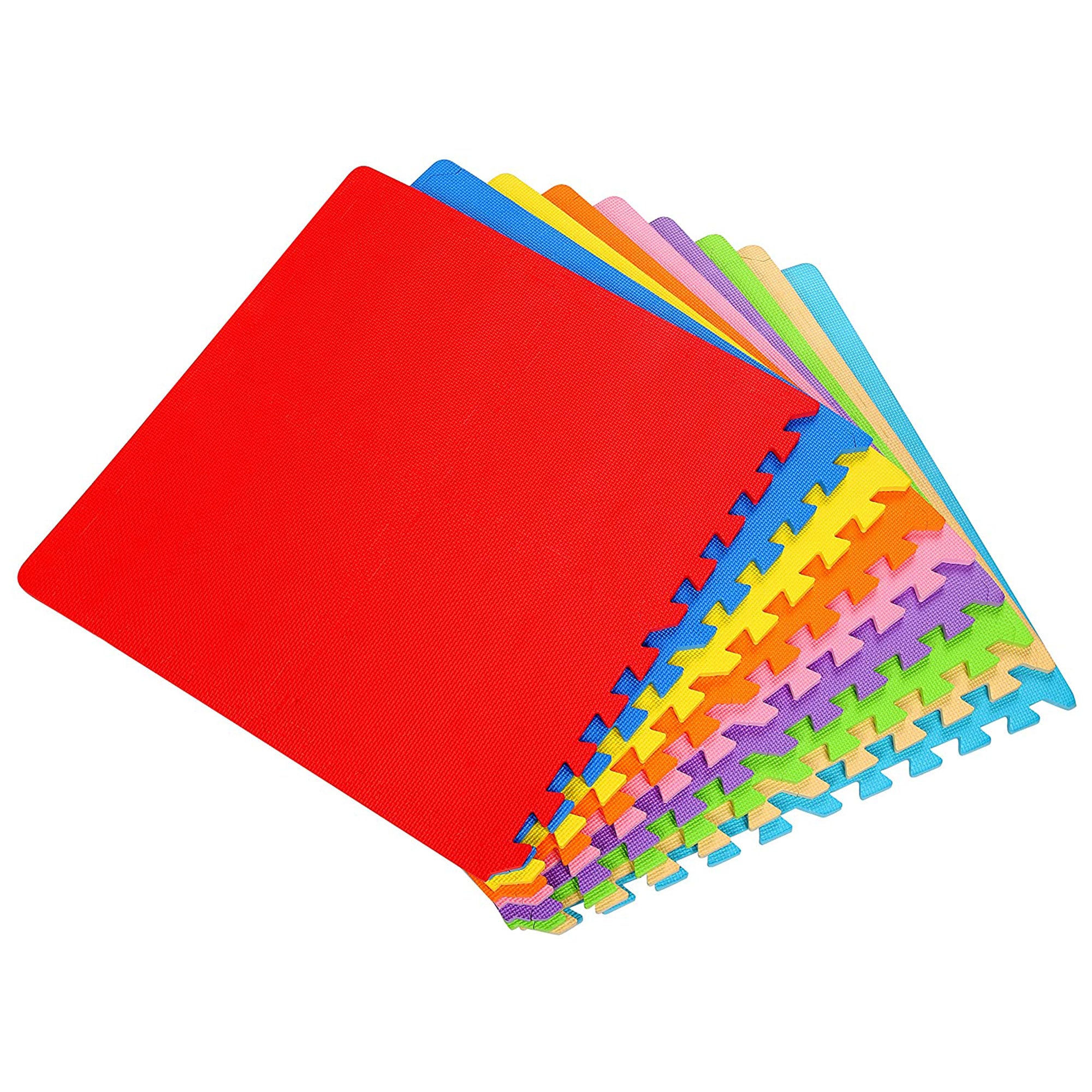 BalanceFrom 9 Color Thick Interlocking Puzzle Foam Exercise Play Mats, 36 Sq Ft