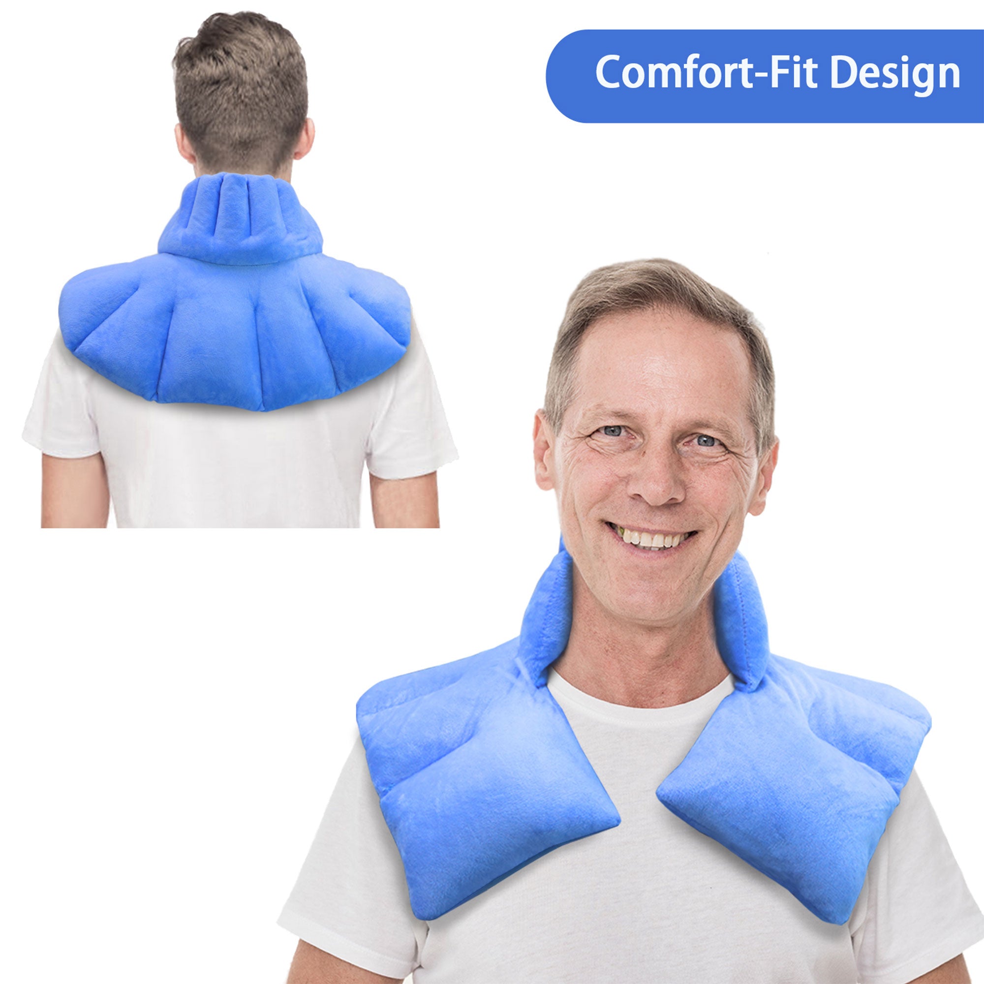 Nalax Neck & Shoulder Microwave Heating Pad with Lavender Aromatherapy, Blue - Smart-nests