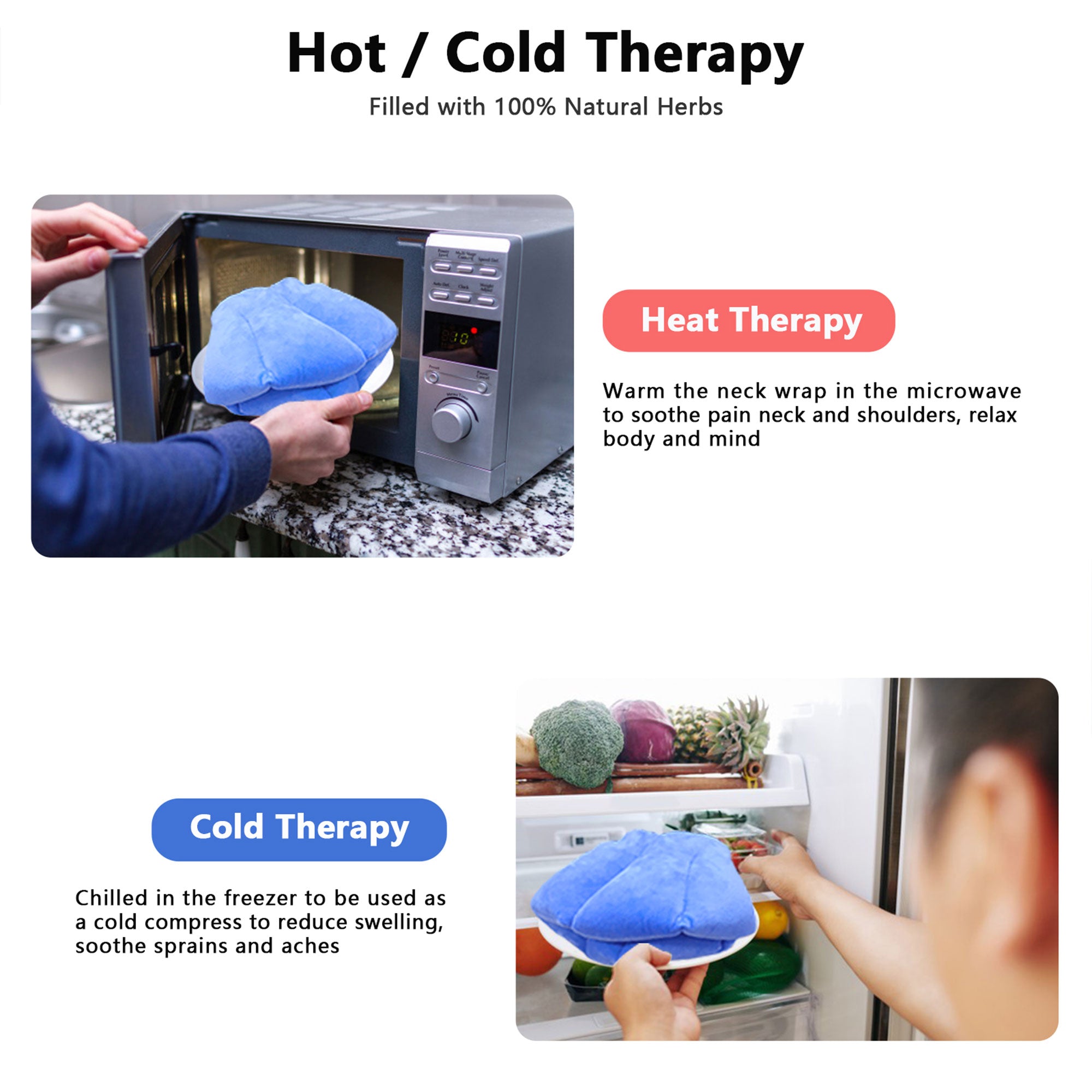 Nalax Neck & Shoulder Microwave Heating Pad with Lavender Aromatherapy, Blue - Smart-nests