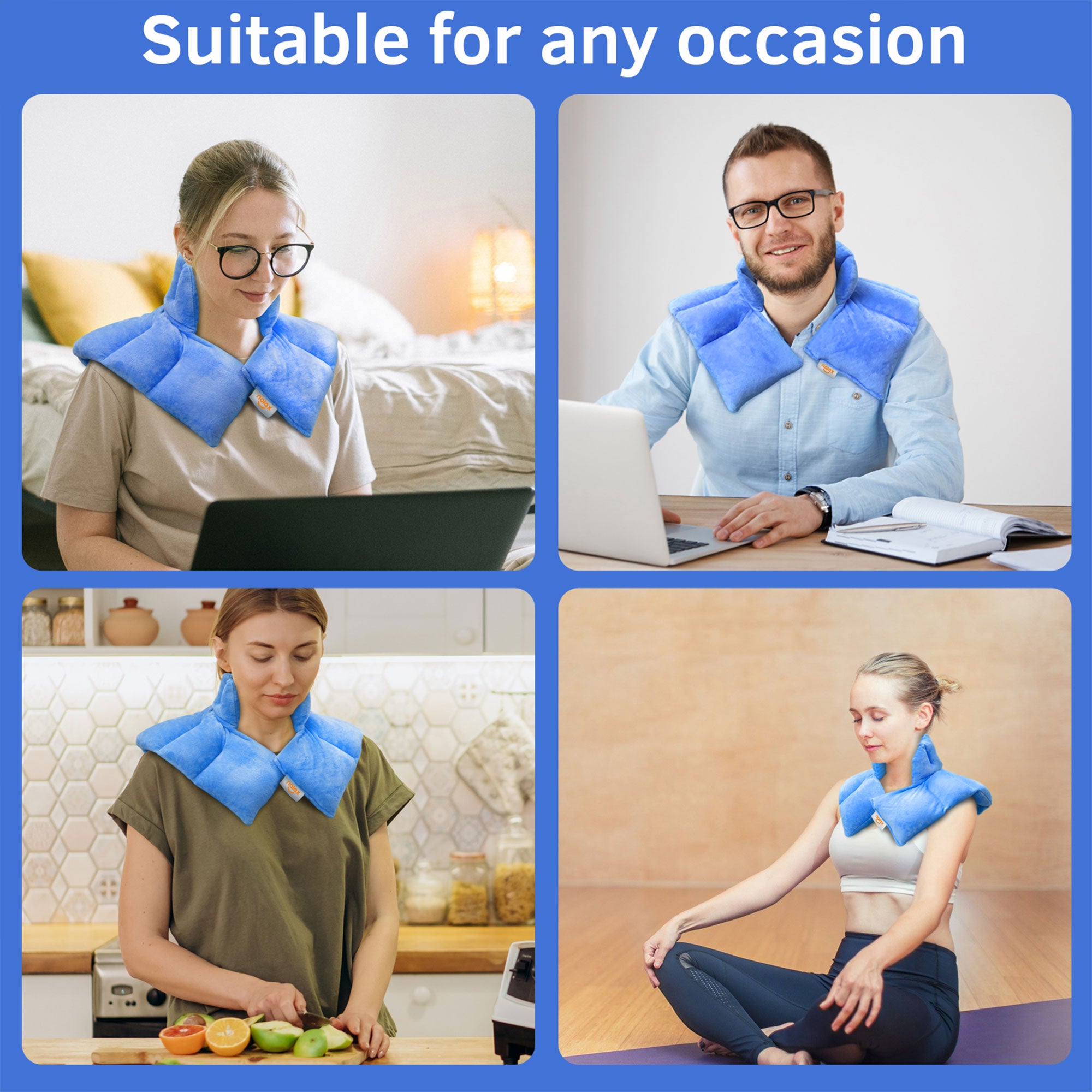 Nalax Neck & Shoulder Microwave Heating Pad with Lavender Aromatherapy, Blue - Smart-nests