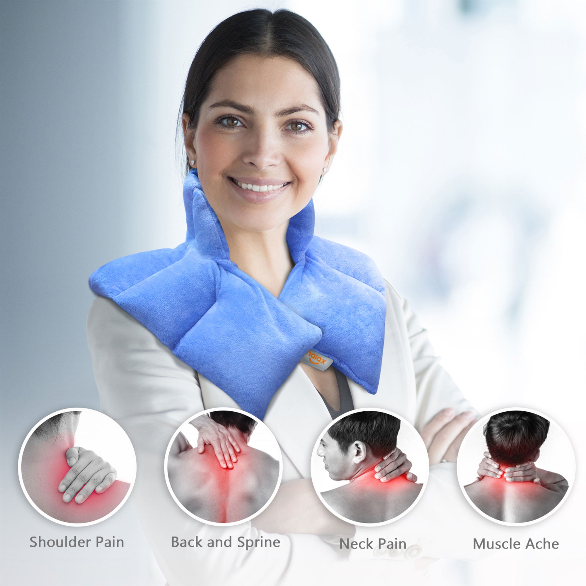 Nalax Neck & Shoulder Microwave Heating Pad with Lavender Aromatherapy, Blue - Smart-nests