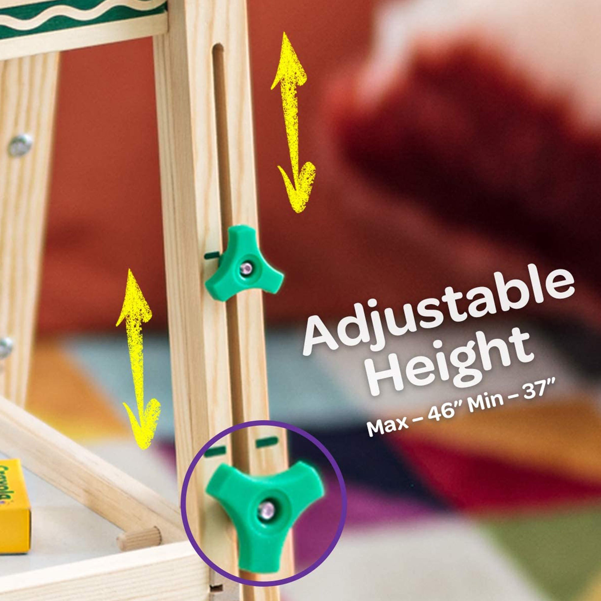 Crayola Kids Mini Dual Sided Wooden Art Easel w/ Chalkboard & Dry Erase Supplies - Smart-nests
