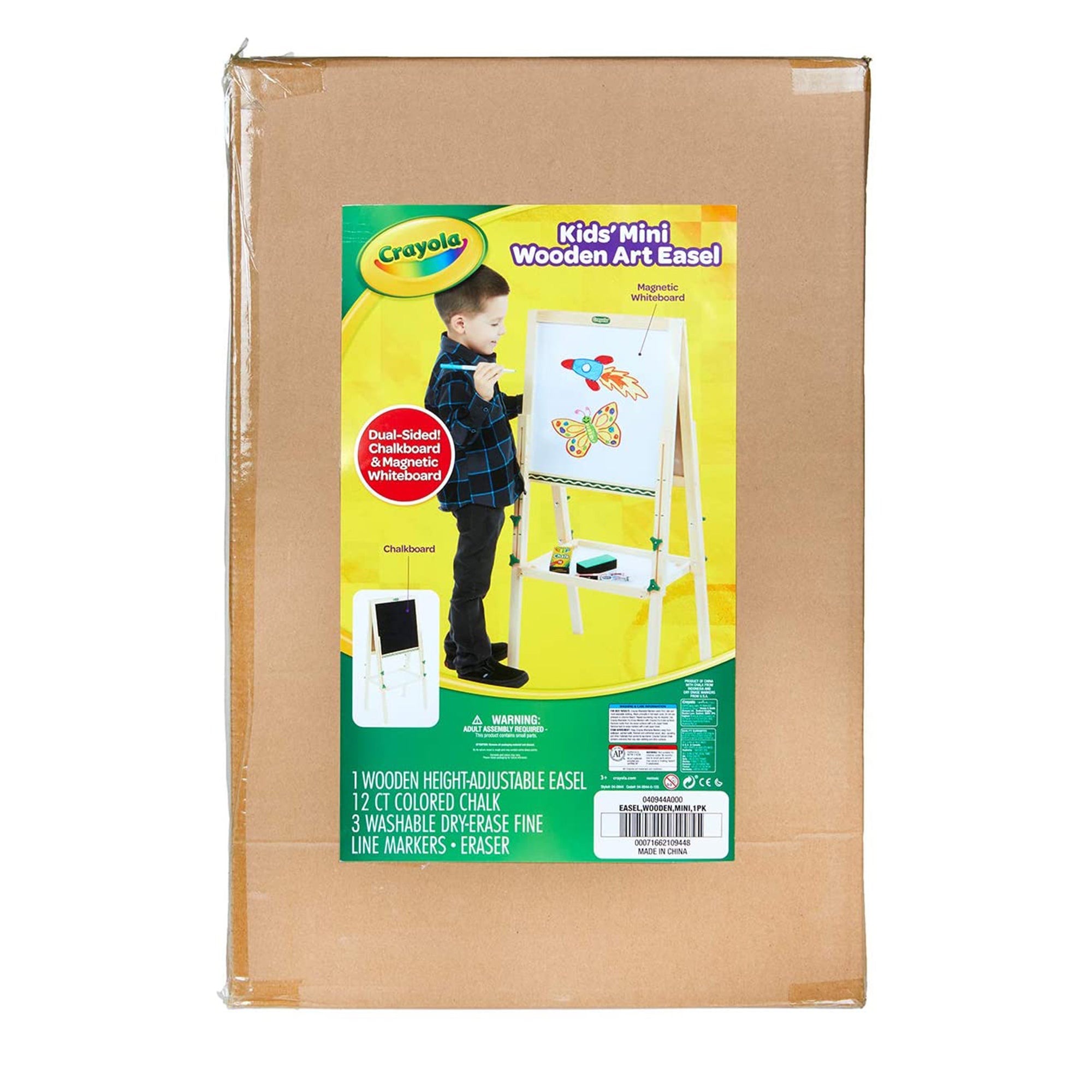 Crayola Kids Mini Dual Sided Wooden Art Easel w/ Chalkboard & Dry Erase Supplies - Smart-nests