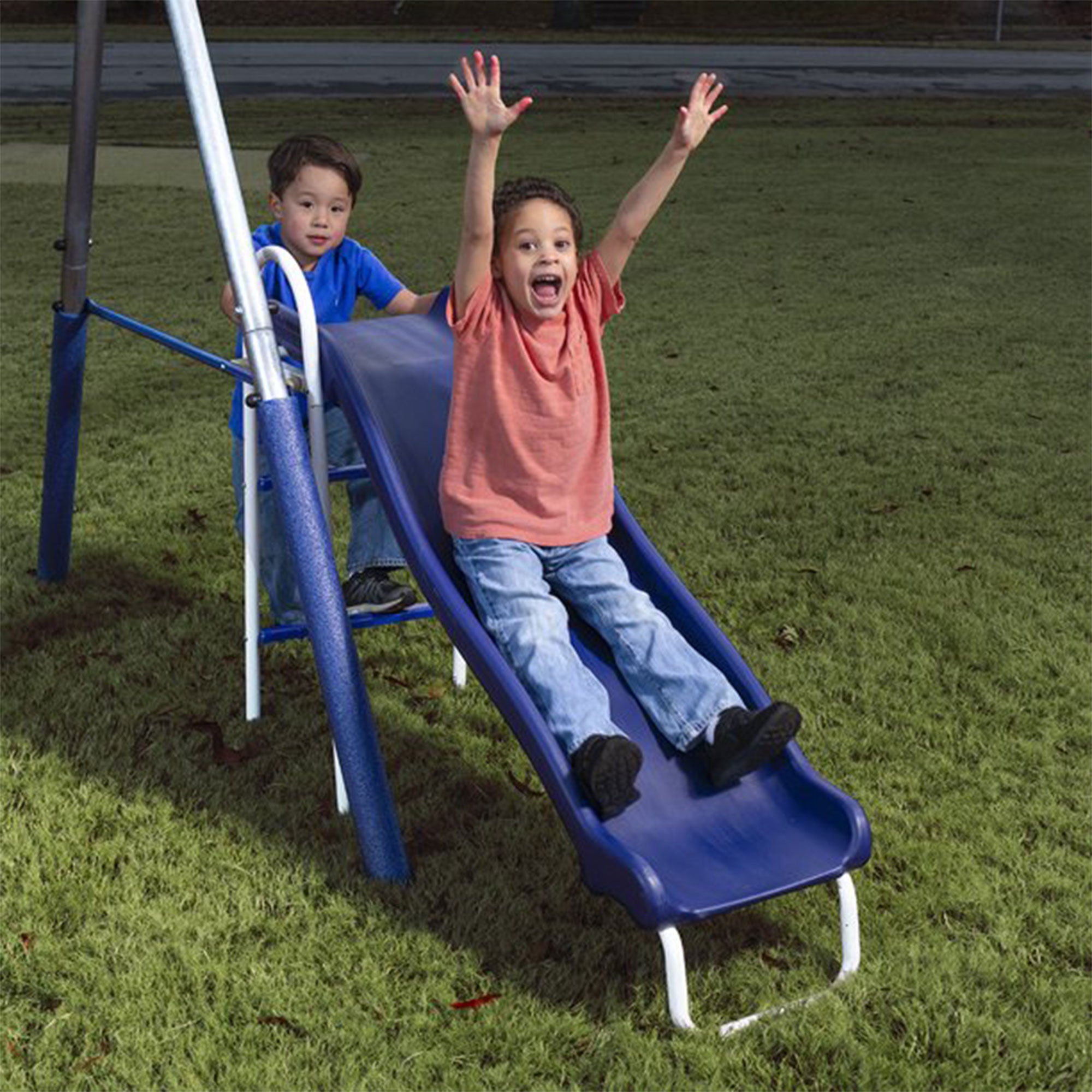 XDP Recreation Freedom Fun Play Swing Set w/See Saw, Super Disc, Swings, & Slide - Smart-nests