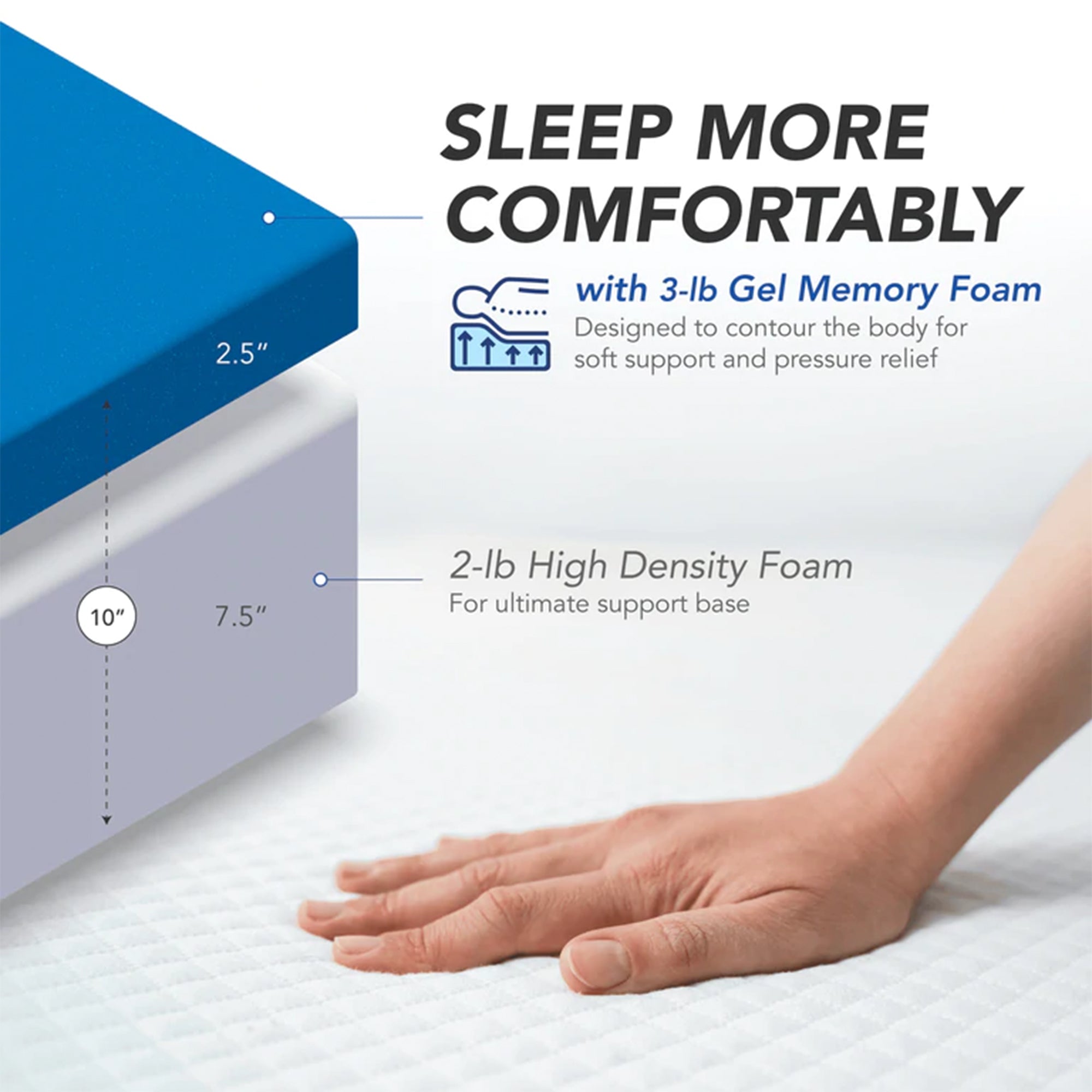 Dynasty Mattress 10 Inch CoolBreeze Gel Memory Foam RV King Mattress for Camper - Smart-nests